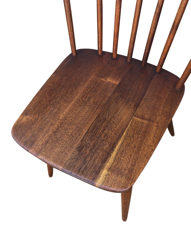 American Studio Craft Solid Walnut Dining Chairs Style of Nakashima at