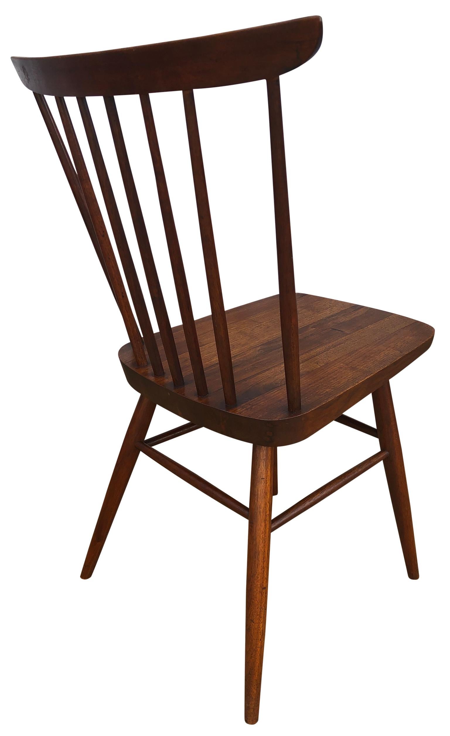 American Studio Craft Solid Walnut Dining Chairs Style of Nakashima In Good Condition In BROOKLYN, NY