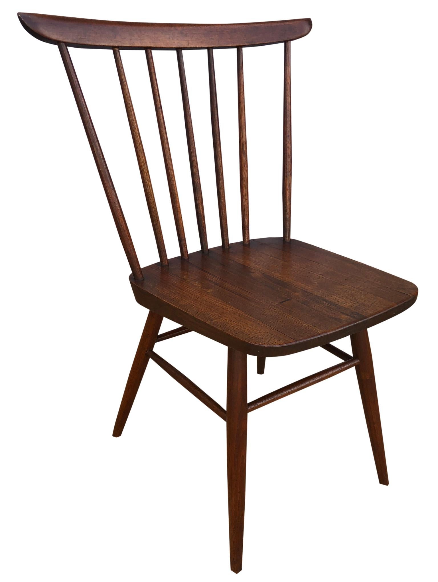 20th Century American Studio Craft Solid Walnut Dining Chairs Style of Nakashima