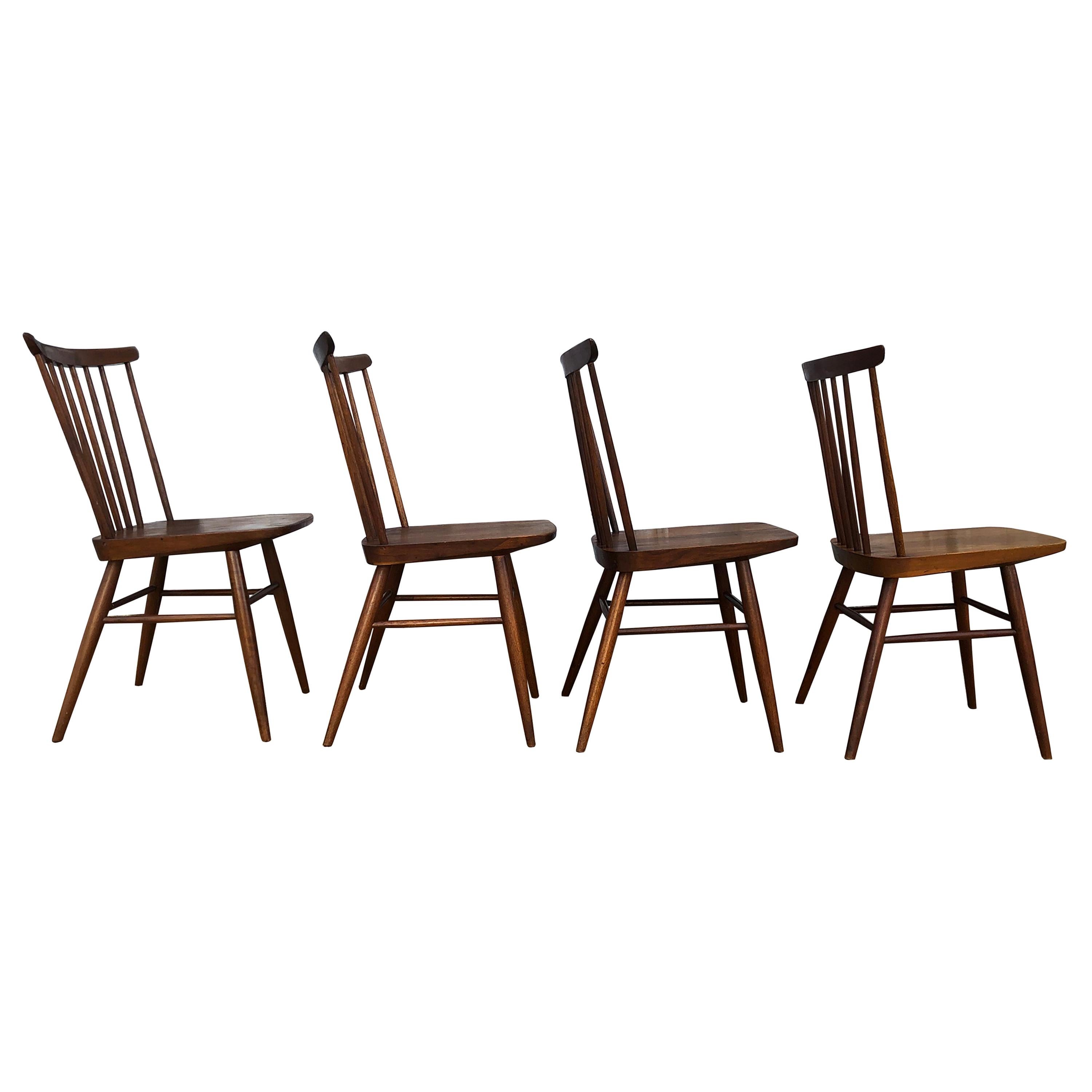 American Studio Craft Solid Walnut Dining Chairs Style of Nakashima