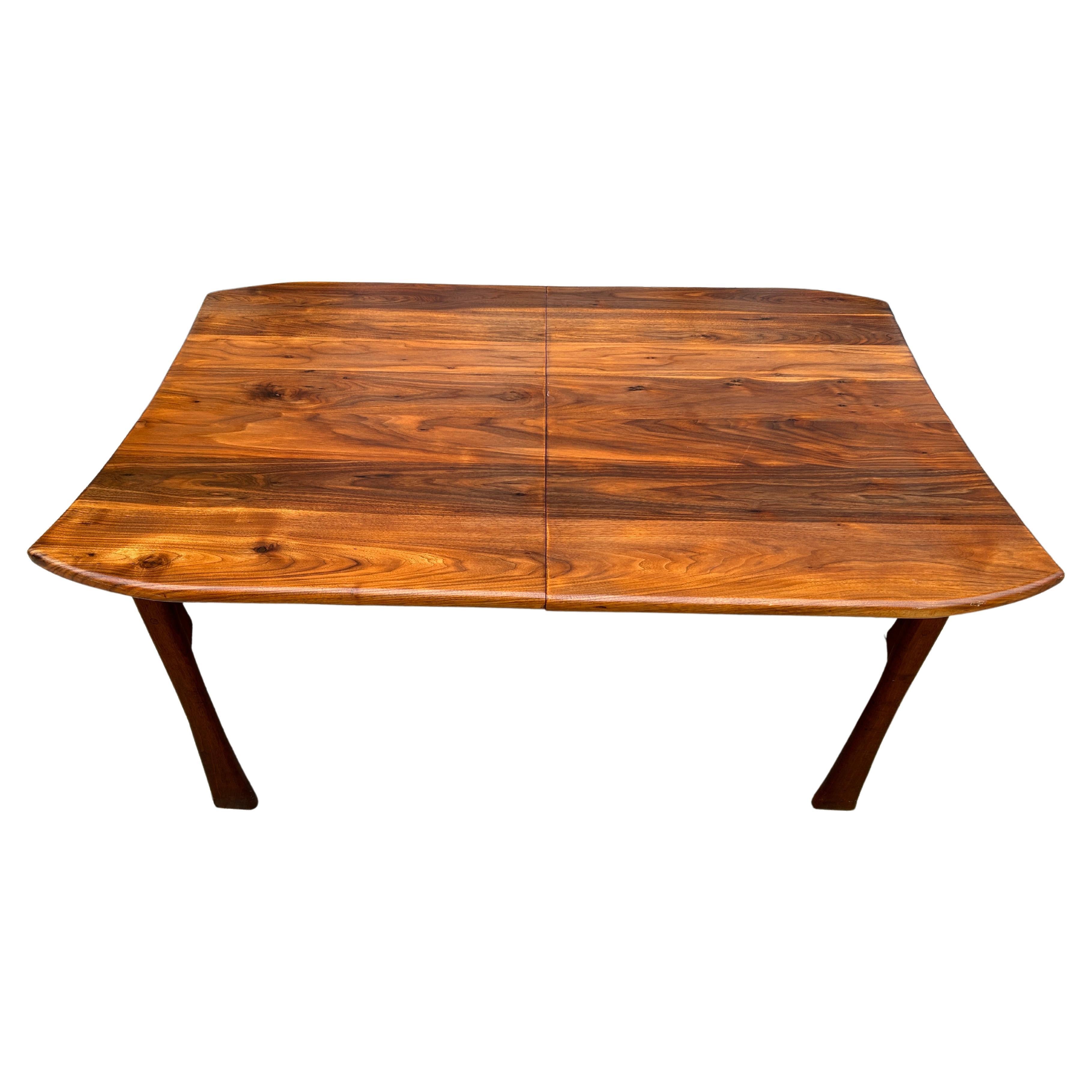 Mid-Century Modern American Studio Craft solid Walnut Dining Table Style of Wharton Esherick For Sale