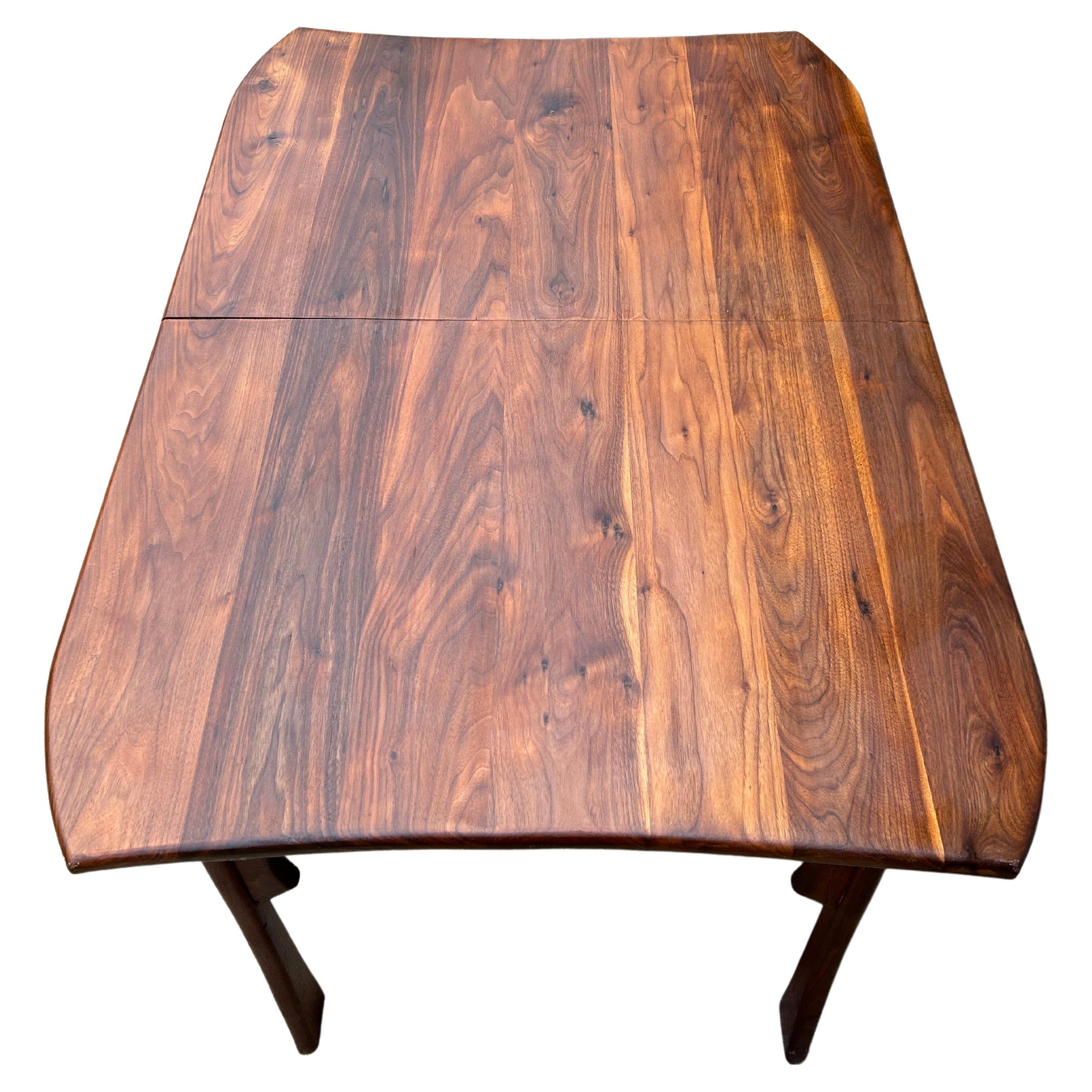 Woodwork American Studio Craft solid Walnut Dining Table Style of Wharton Esherick For Sale