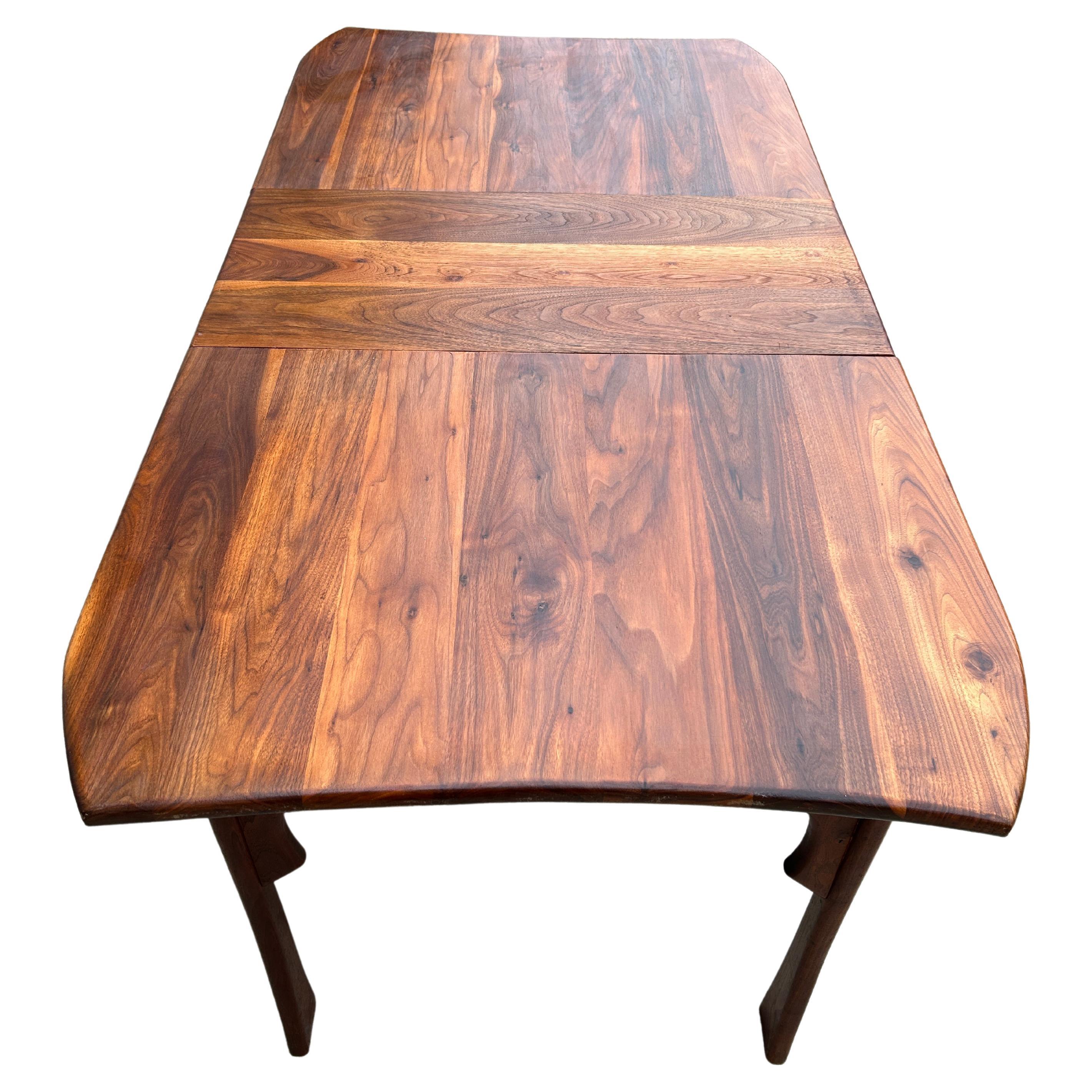 20th Century American Studio Craft solid Walnut Dining Table Style of Wharton Esherick For Sale
