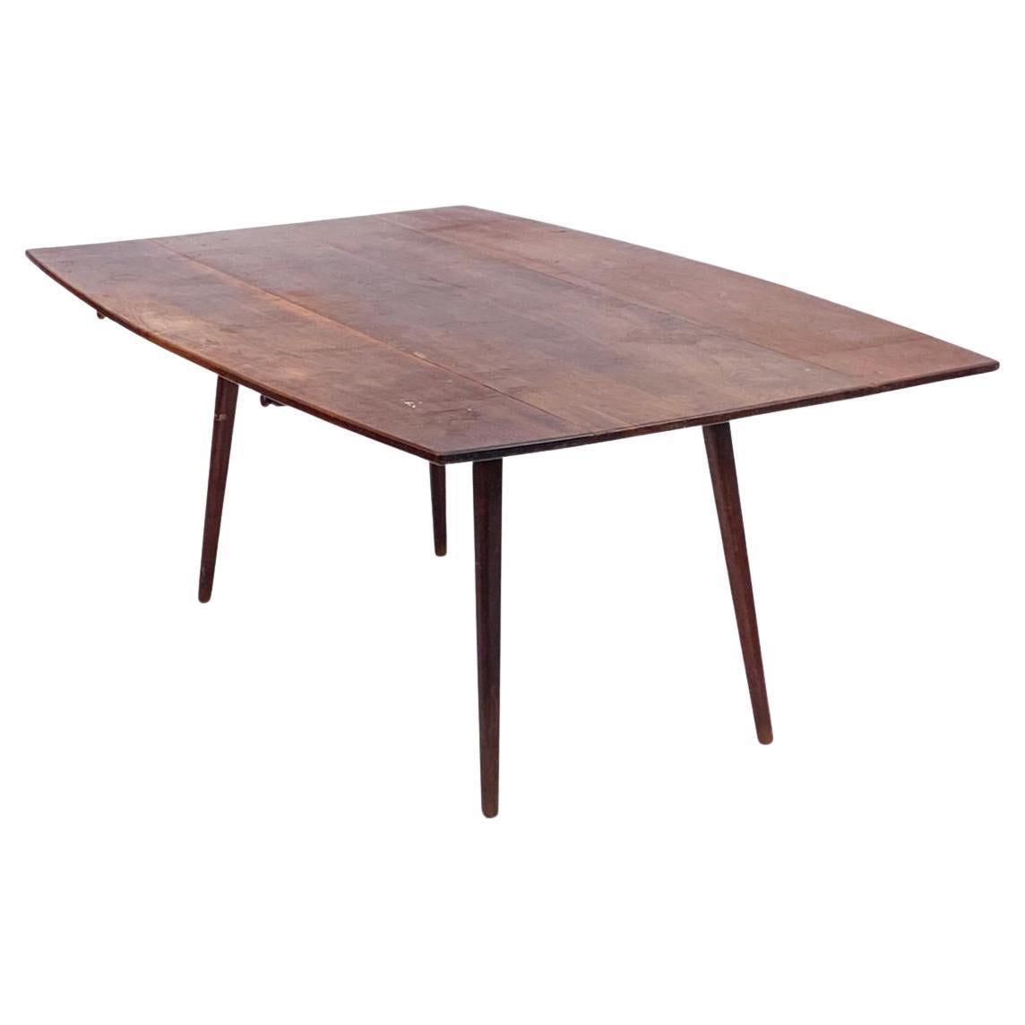 Woodwork American Studio Craft Solid Walnut Drop Leaf Dining Table by Walker Weed  For Sale