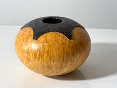 Récipient en bois tourné de l'American Studio Craft, en loupe de peuplier d'Amérique, par Lane Phillips, 1994