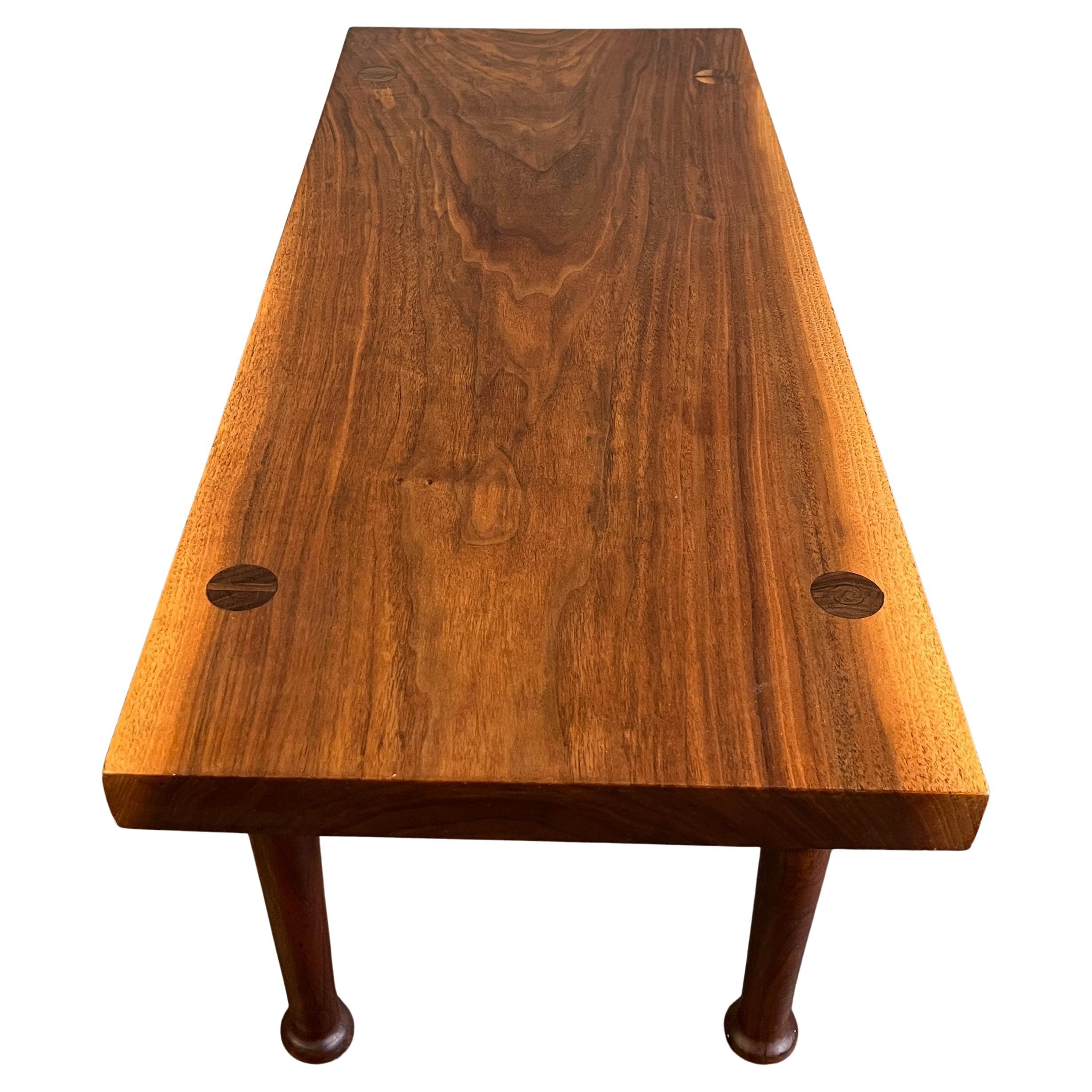 American Studio Craft Walnut Bench or Coffee Table Phillip Powell For Sale 2