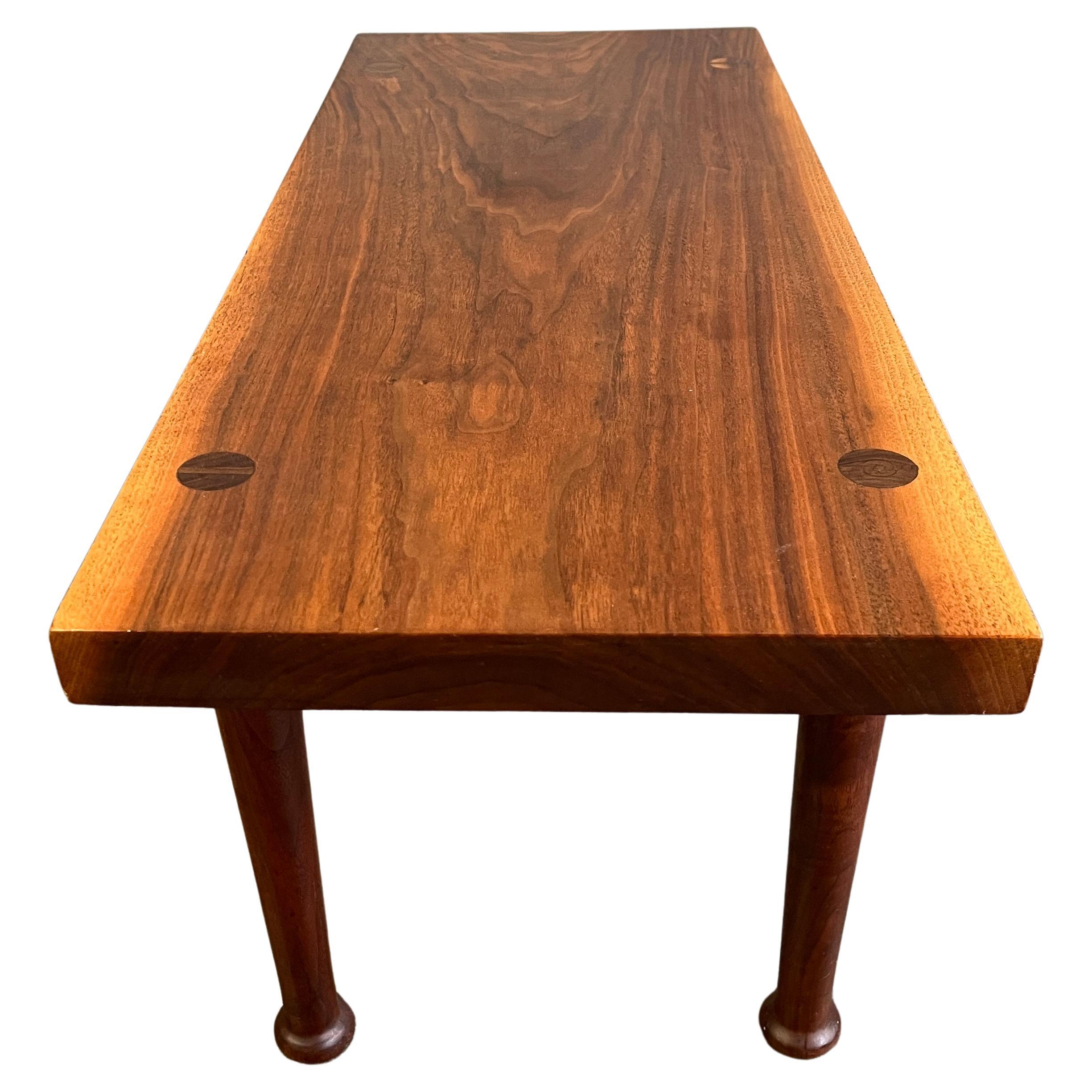 American Studio Craft Walnut Bench or Coffee Table Phillip Powell For Sale 4
