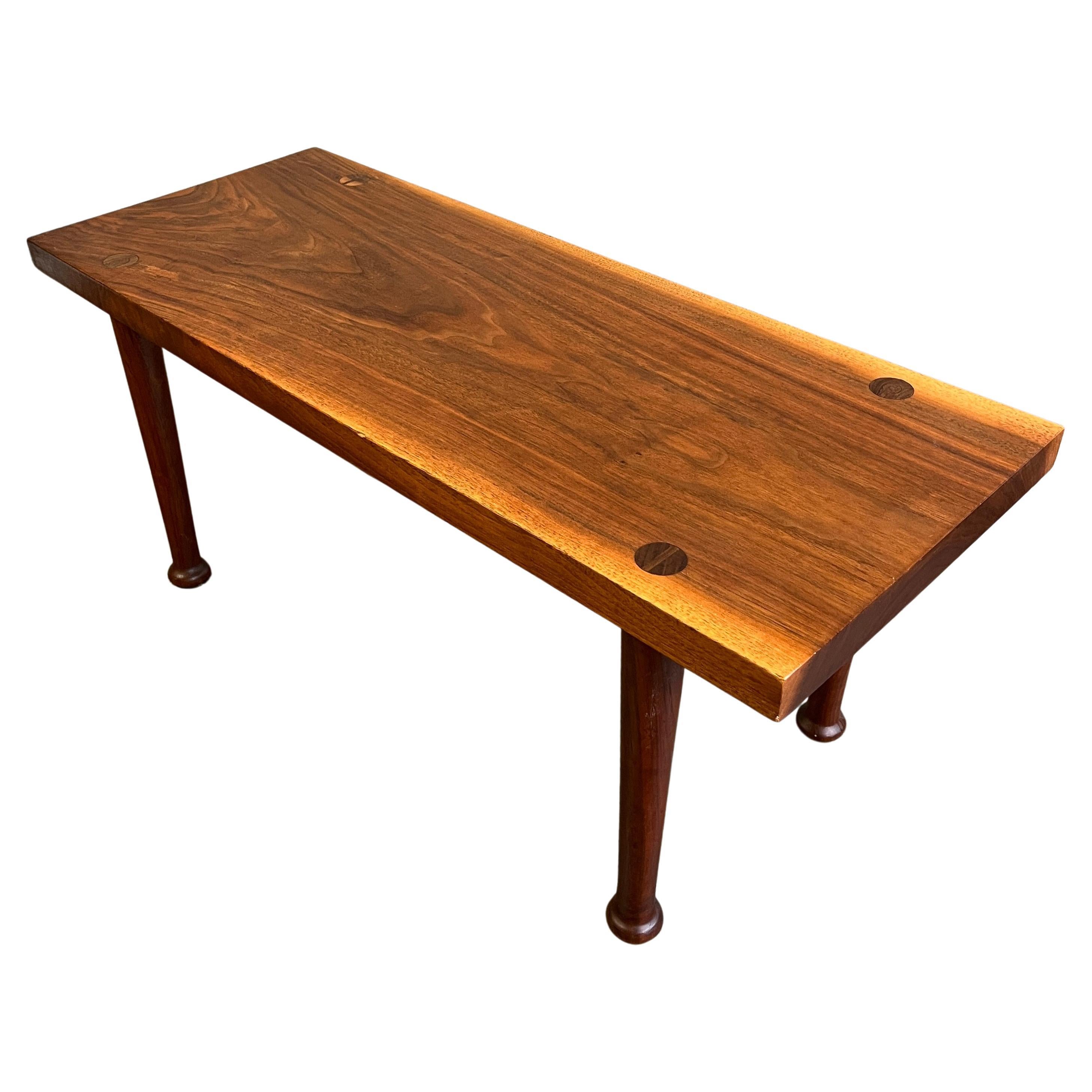 American Studio Craft Walnut Bench or Coffee Table Phillip Powell For Sale 5