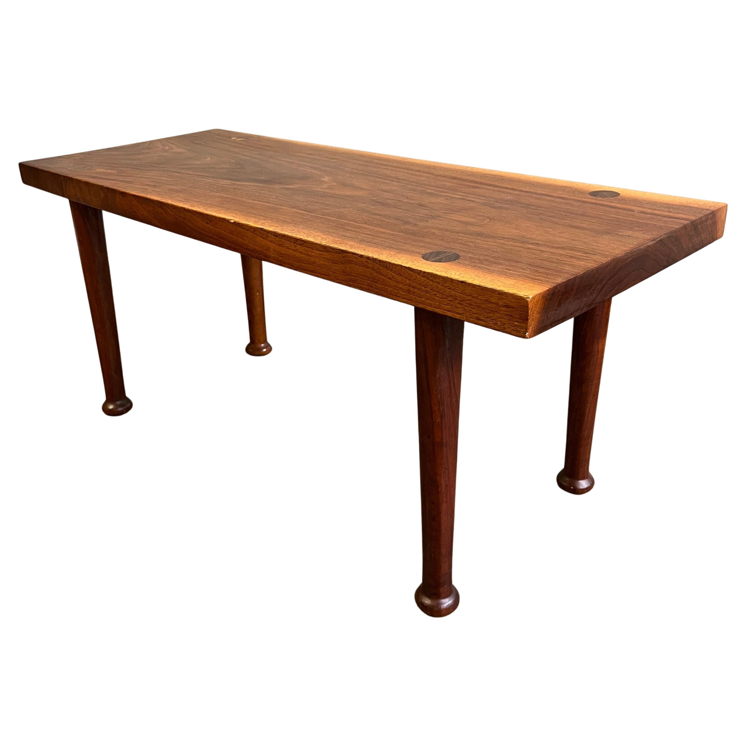 American Studio Craft Walnut Bench or Coffee Table Phillip Powell For Sale 6