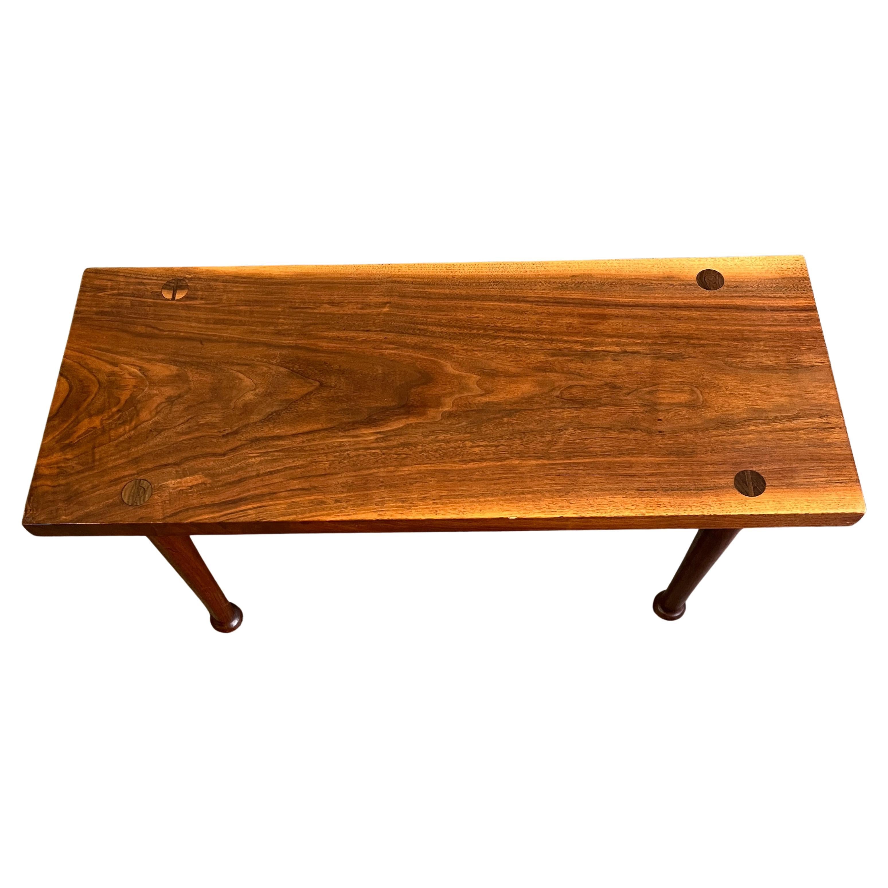American Studio Craft Walnut Bench or Coffee Table Phillip Powell For Sale 7