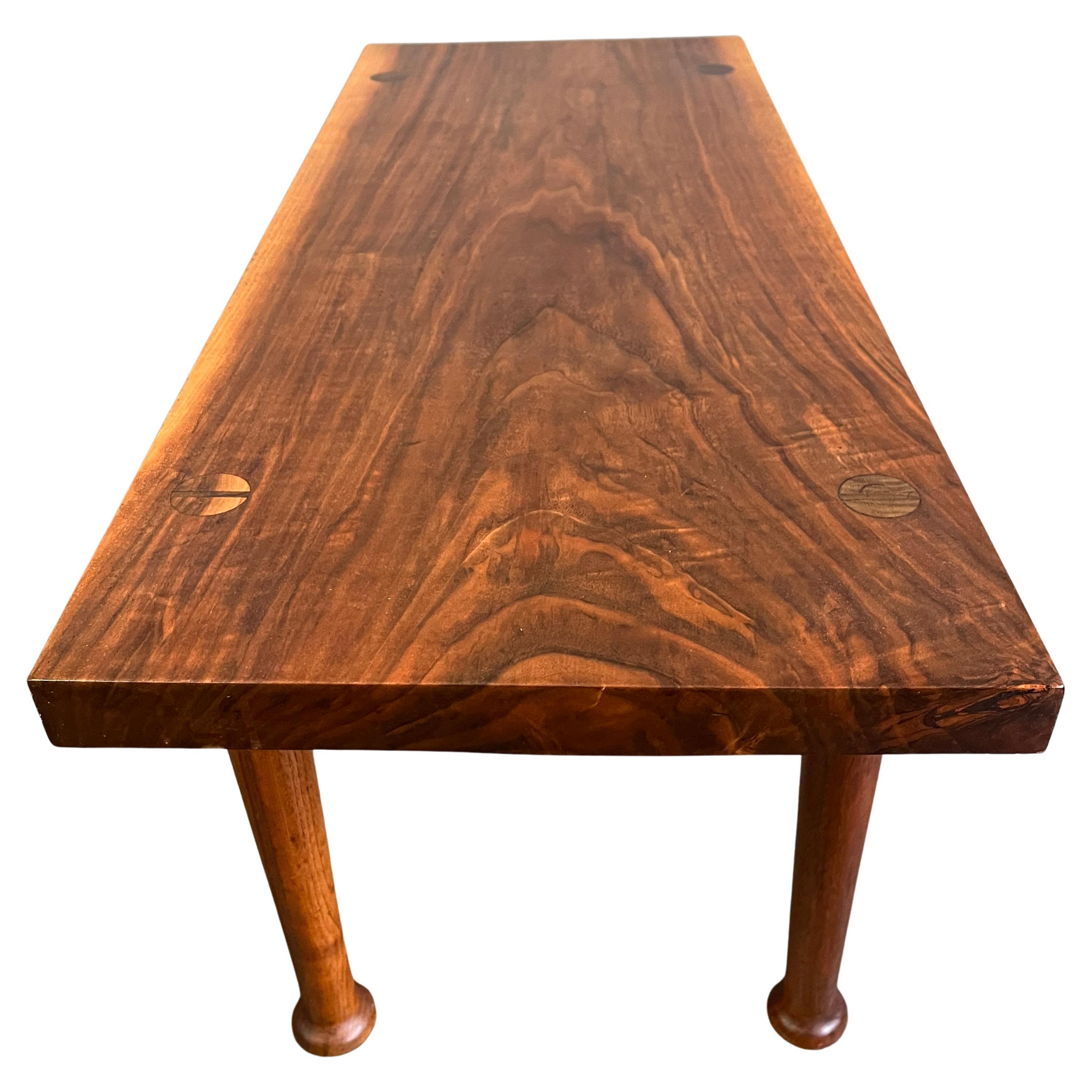Woodwork American Studio Craft Walnut Bench or Coffee Table Phillip Powell For Sale