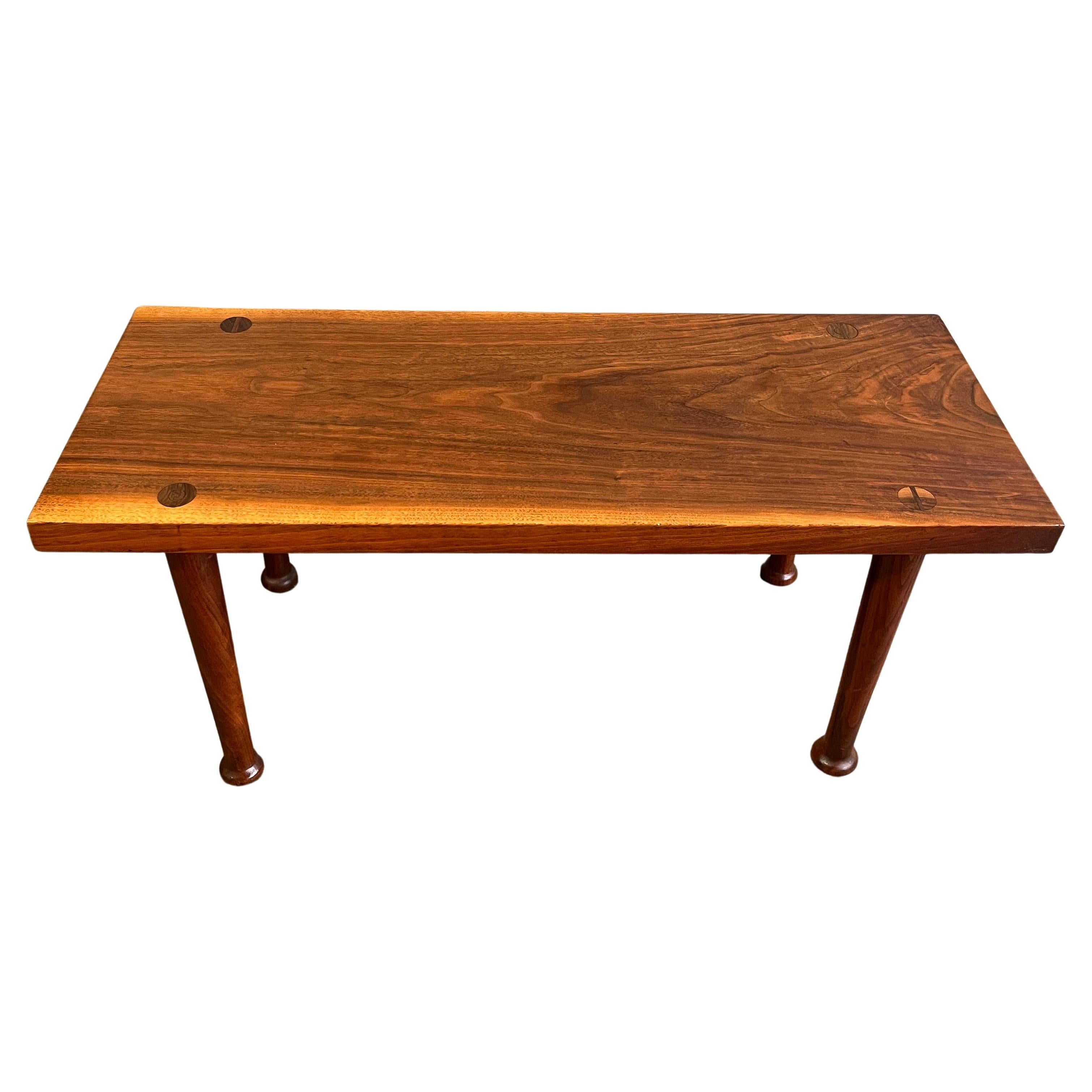 American Studio Craft Walnut Bench or Coffee Table Phillip Powell For Sale