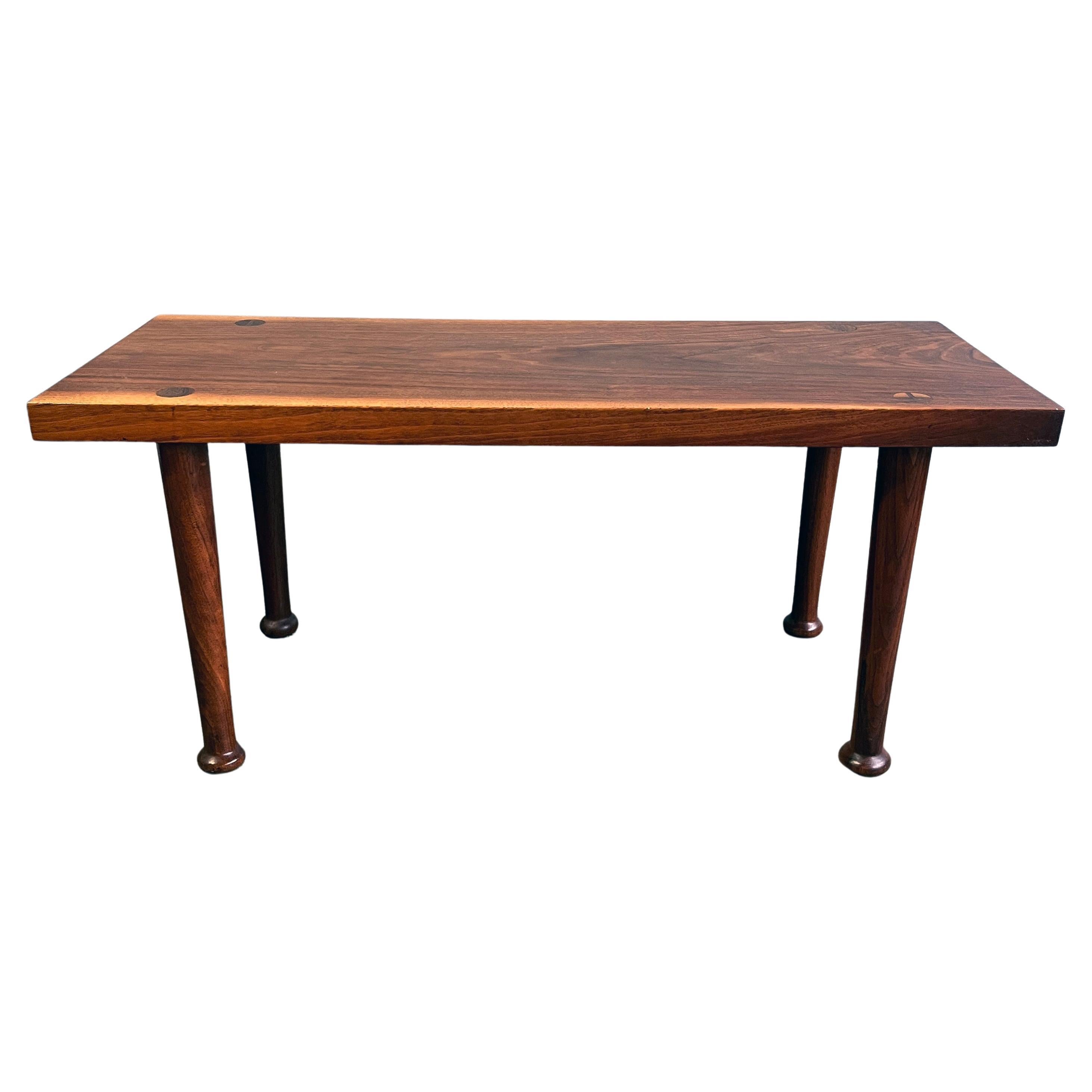 Hardwood American Studio Craft Walnut Bench or Coffee Table Phillip Powell For Sale