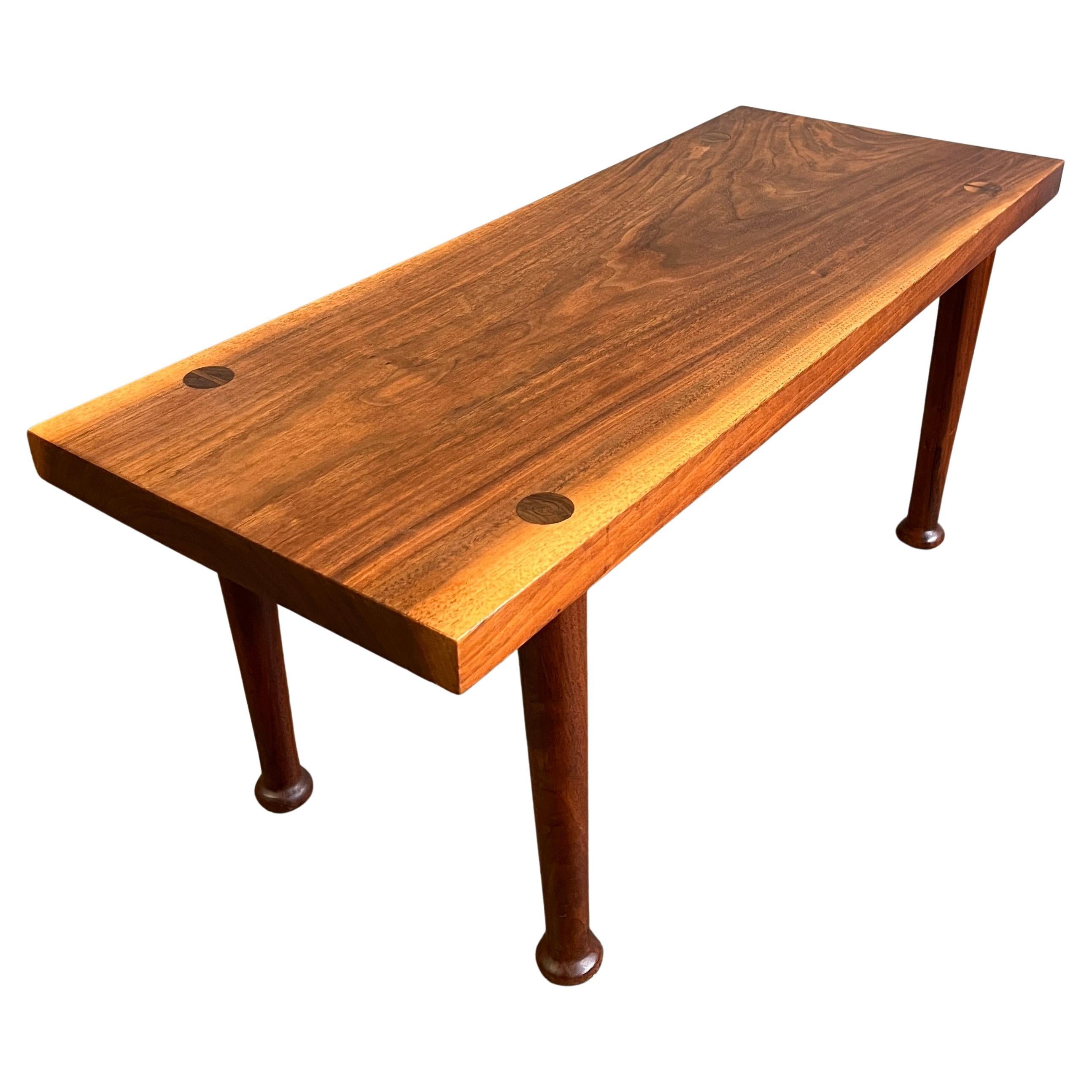 American Studio Craft Walnut Bench or Coffee Table Phillip Powell For Sale 1