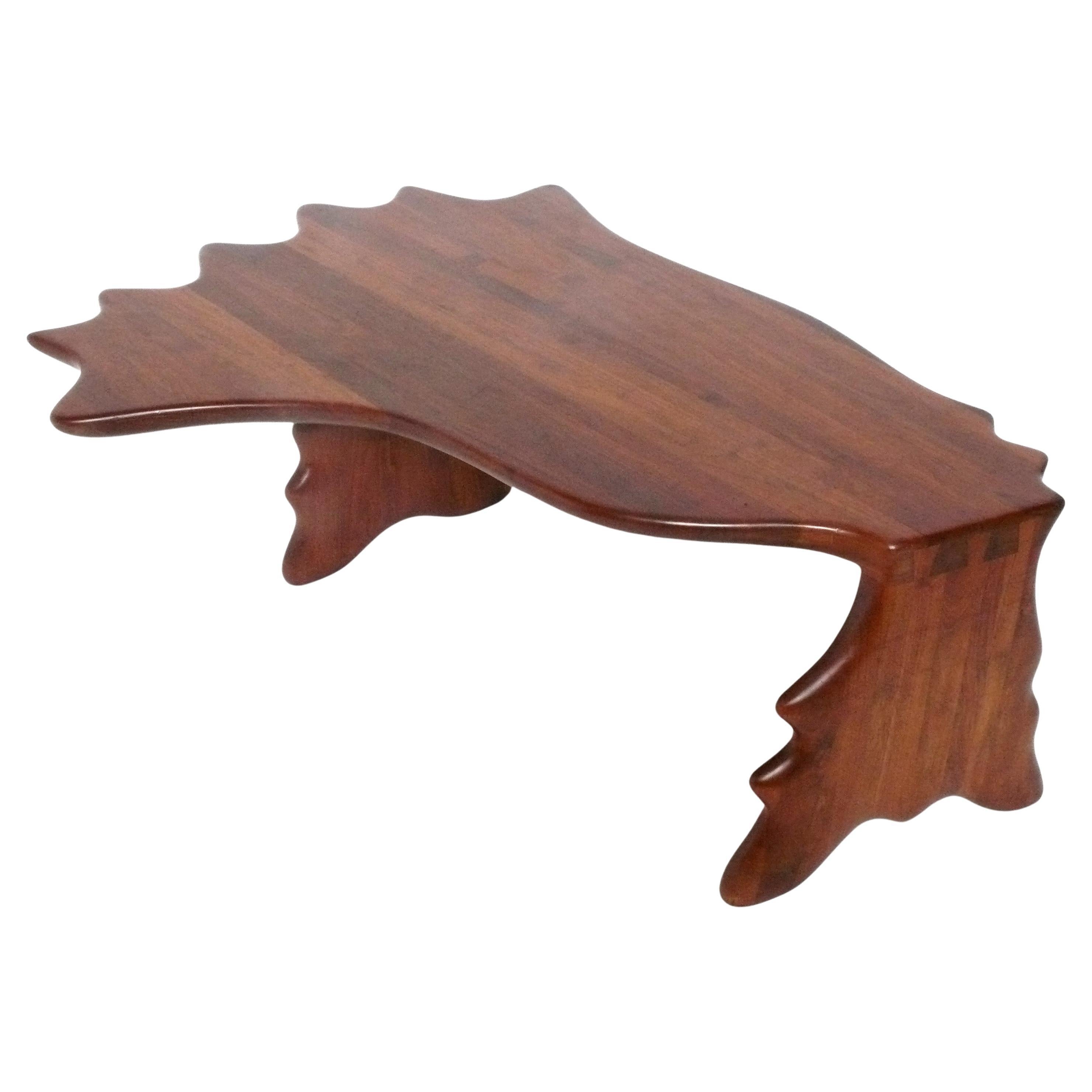 American Studio Craft Walnut Coffee Table Style of Wendell Castle circa 1970s