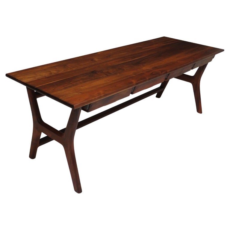 American Studio Craft Walnut and Koa Desk at 1stDibs