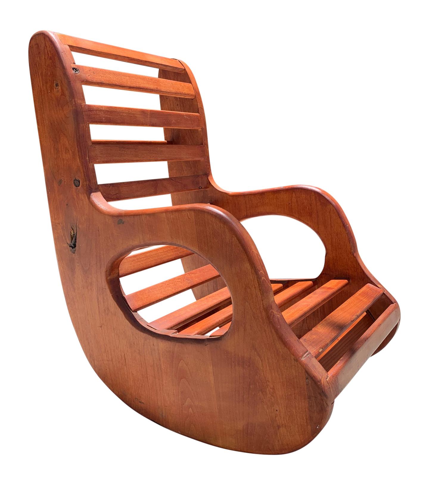 American studio craft wood rocking chair.