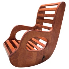 American Studio Craft Wood Rocking Chair Mid-Century Modern