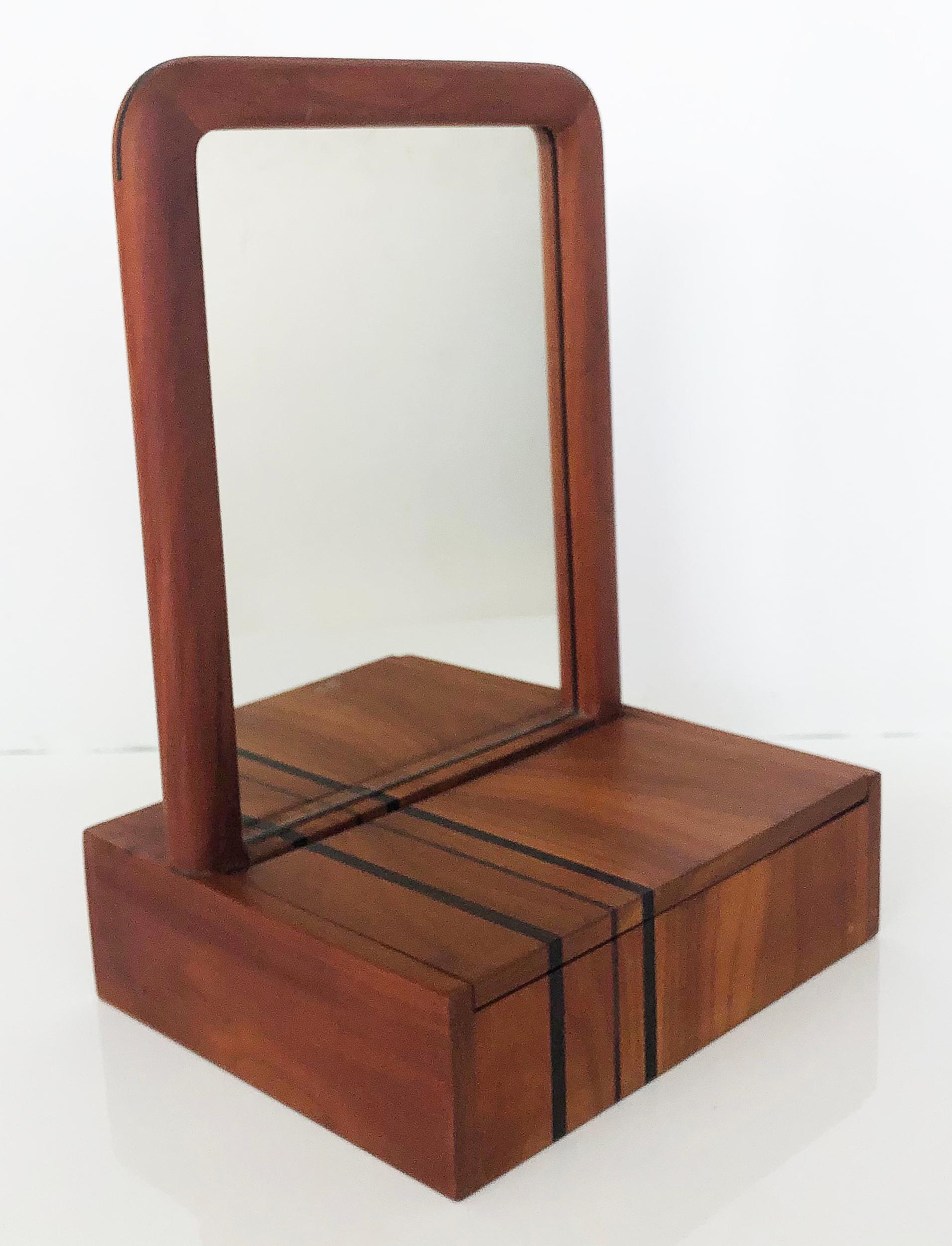 American studio craftsman dressing mirror with stand.

Offered for sale is an American Studio Craftsman's Dressing mirror with drawer on stand.