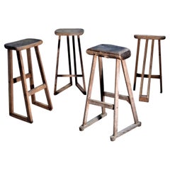 American Studio Hand Crafted Artist Stools, Circa 1960