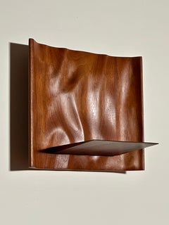 American Studio Hand-Sculpted Walnut Waterfall Shelf by Roger Sloan, circa 1970