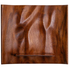 American Studio Hand-Sculpted Walnut Waterfall Shelf by Roger Sloan, circa 1970
