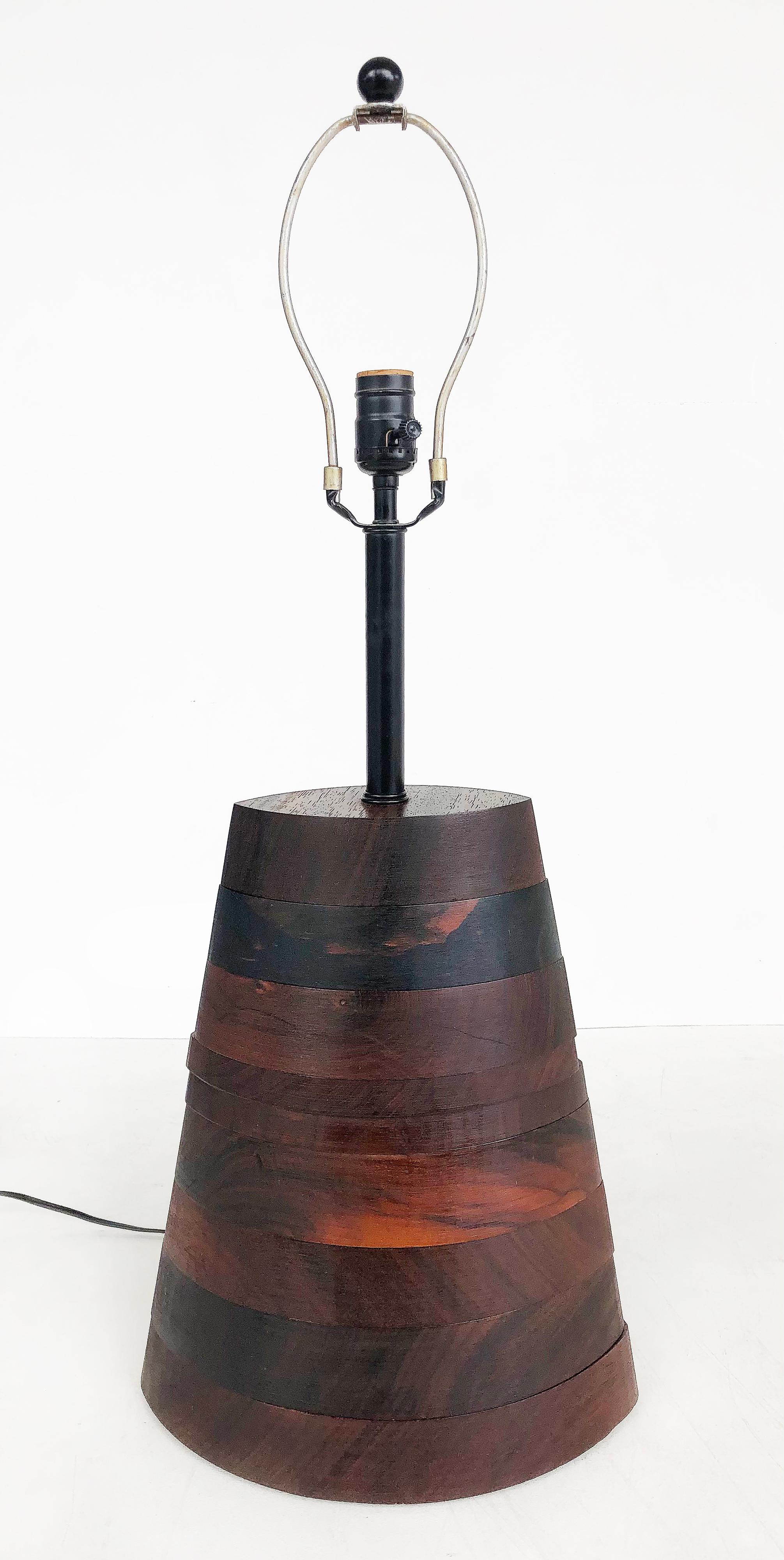 American Craftsman American Studio Mechanical Wood Specimen Table Lamp, Mid-Late 20th Century For Sale