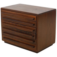 Vintage American Studio Movement Miniature Chest of Drawers in Black Walnut