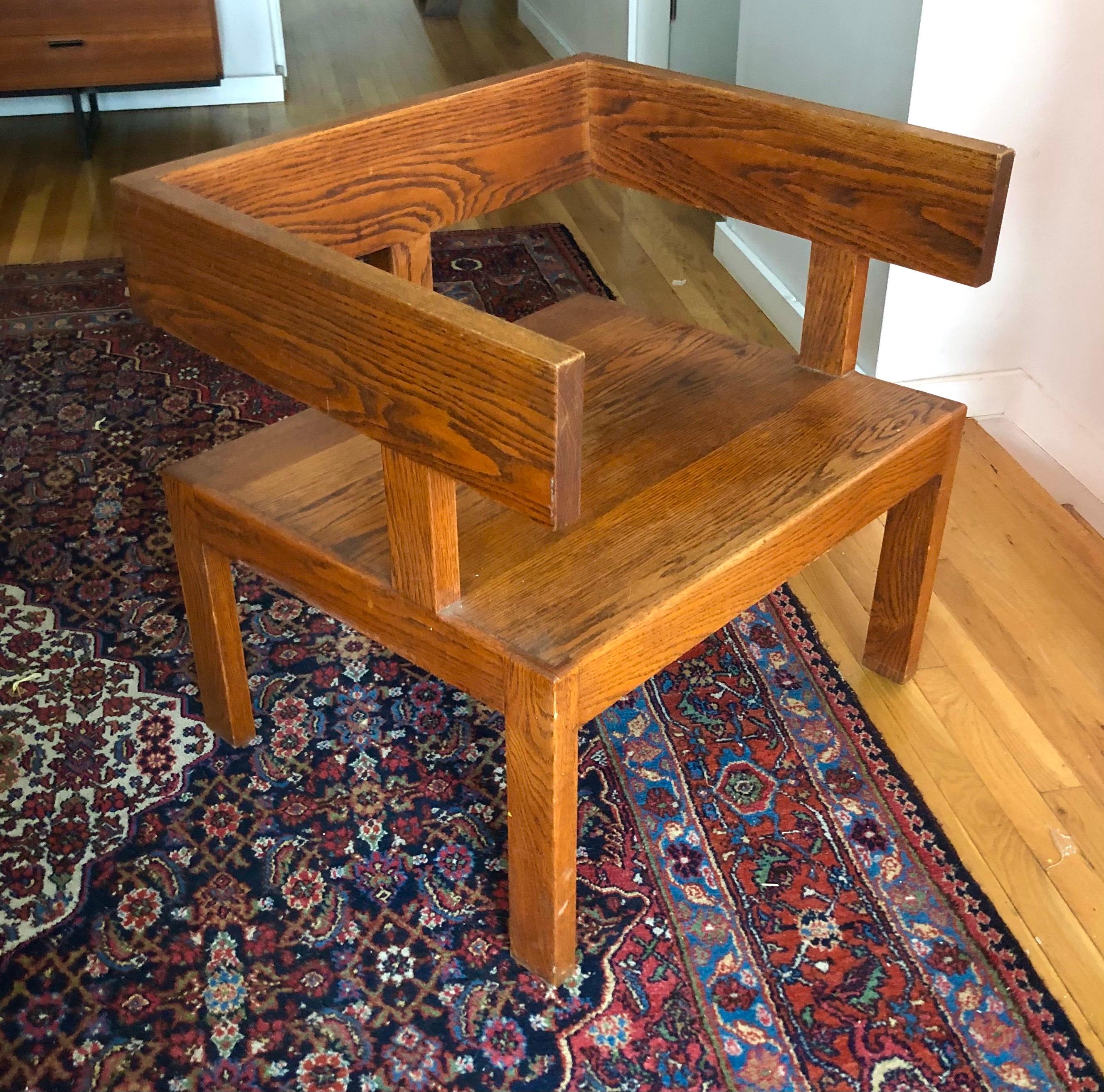 Mid-20th Century Vintage de Stijl style Studio Craft Oak Armchair