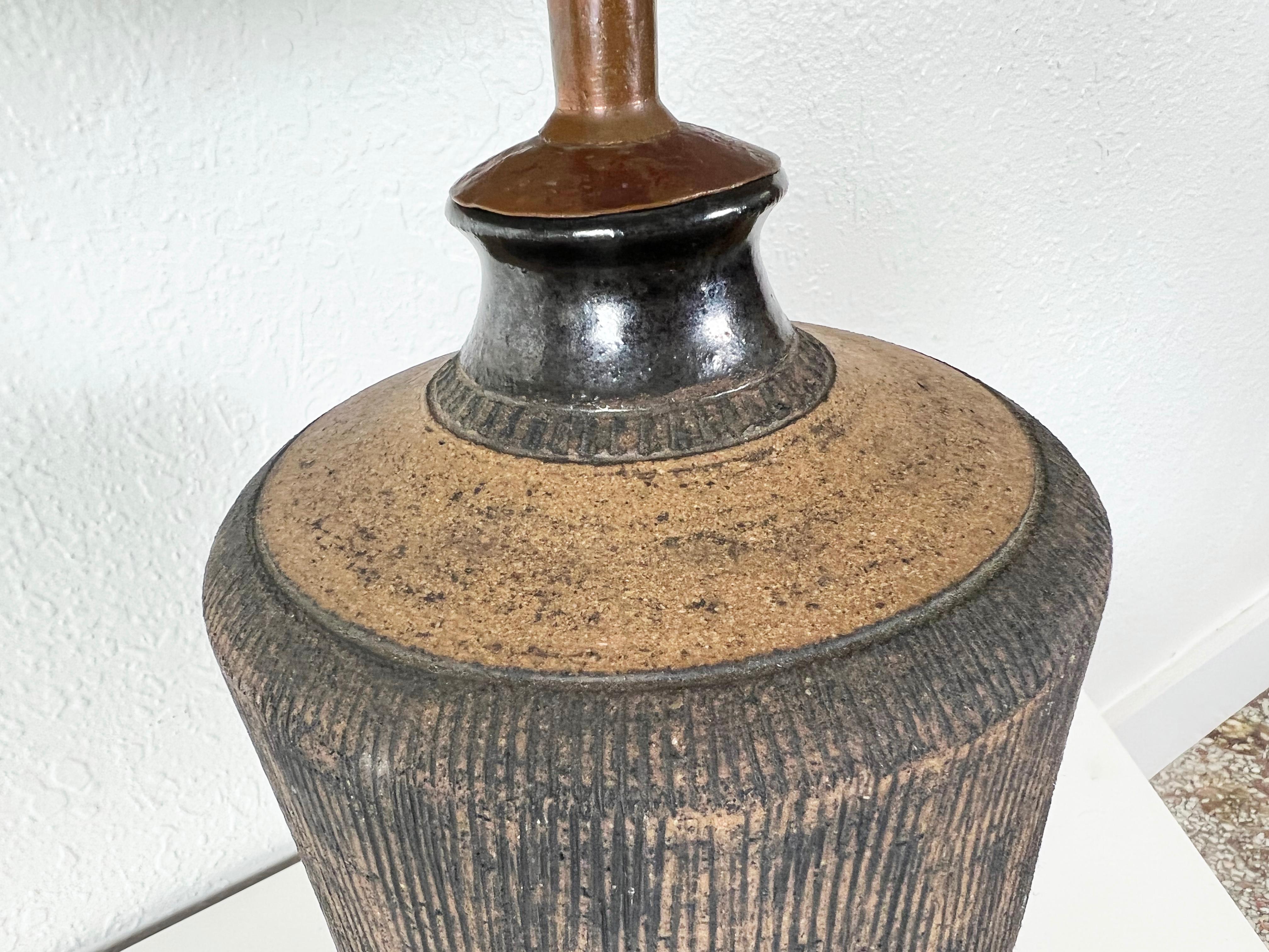 American Studio Pottery Sgraffito Table Lamp 4