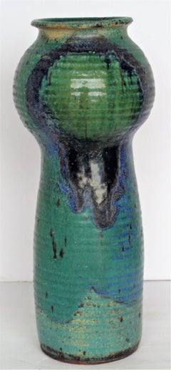 American Studio Pottery Tall Vase by John Loree, Circa 1960's