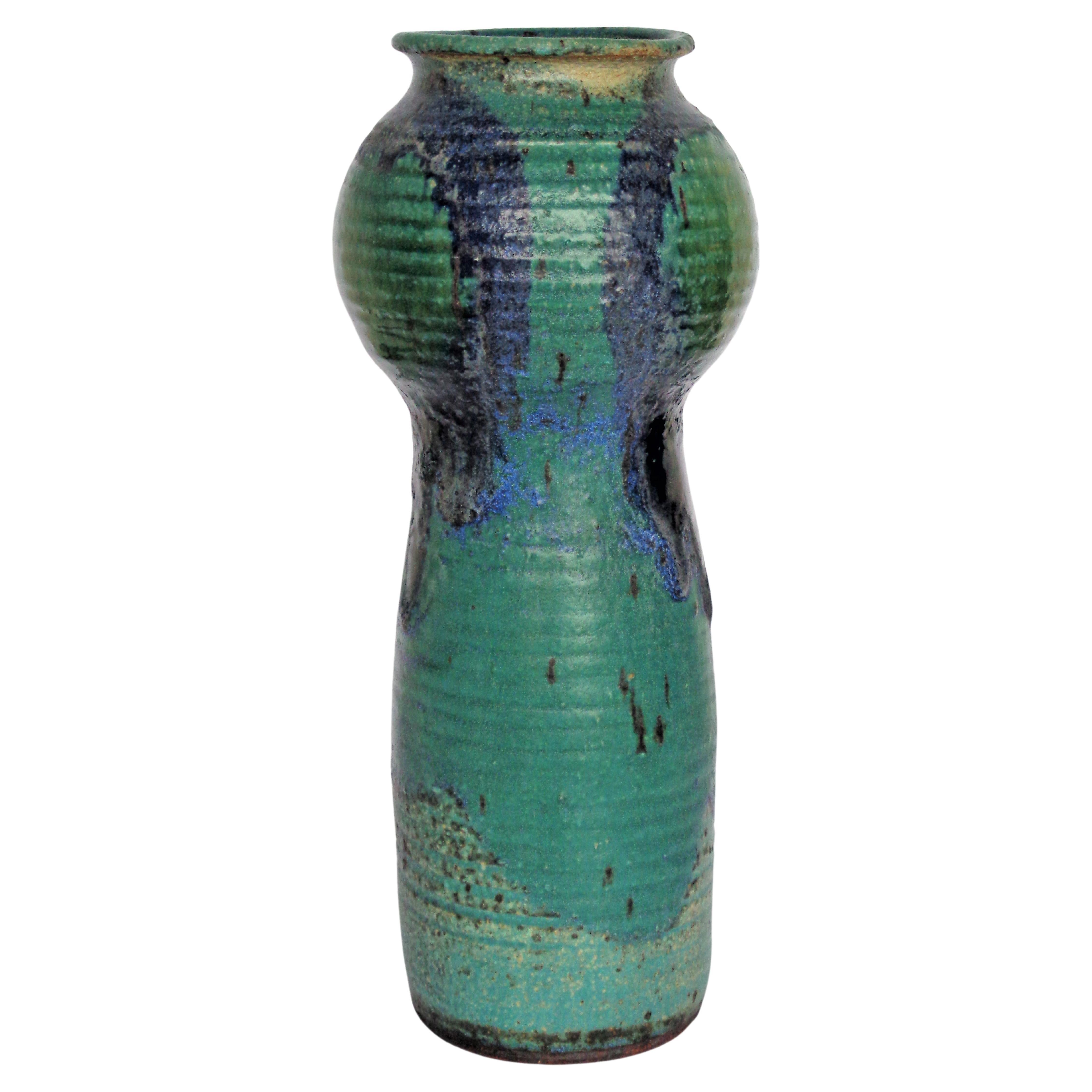 American Studio Pottery Tall Vase by John Loree, Circa 1960's