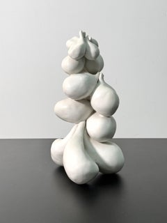 Sculpture organique abstraite blanche de Lorraine Goldberg en Studio Pottery