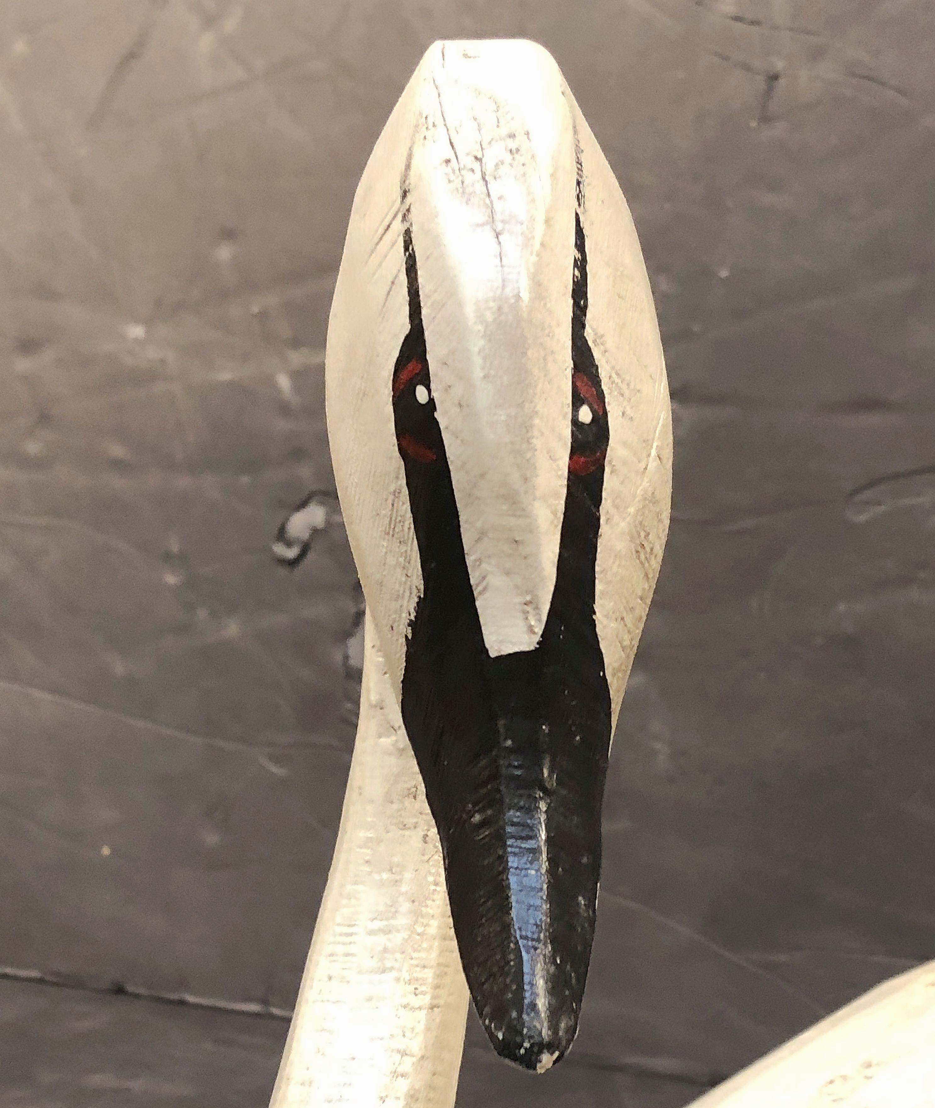 American Swan Decoy or Sculpture of Painted Wood 5