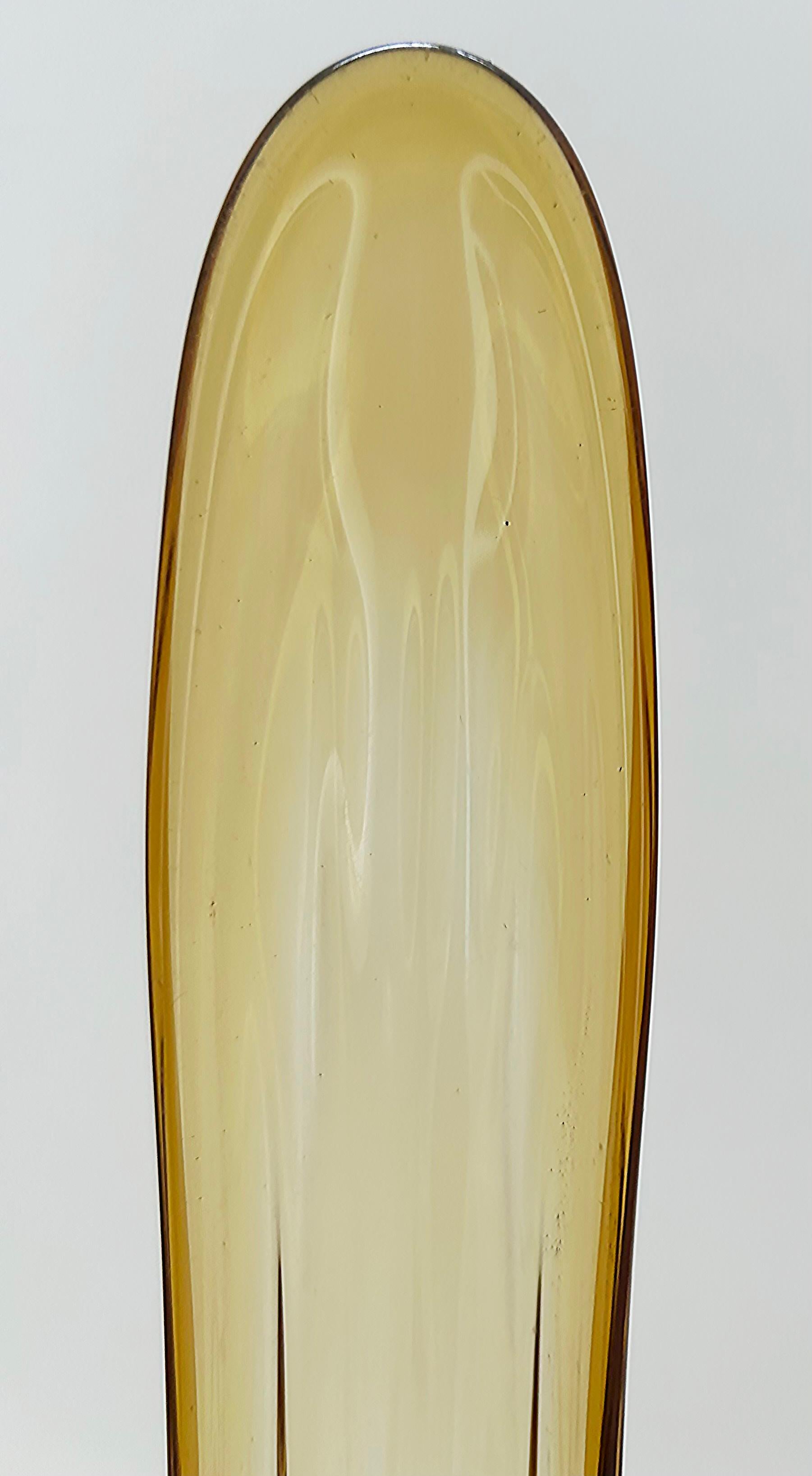 American Swung Glass Clear to Amber Tall Glass Vase, 1960s from New York Estate 2