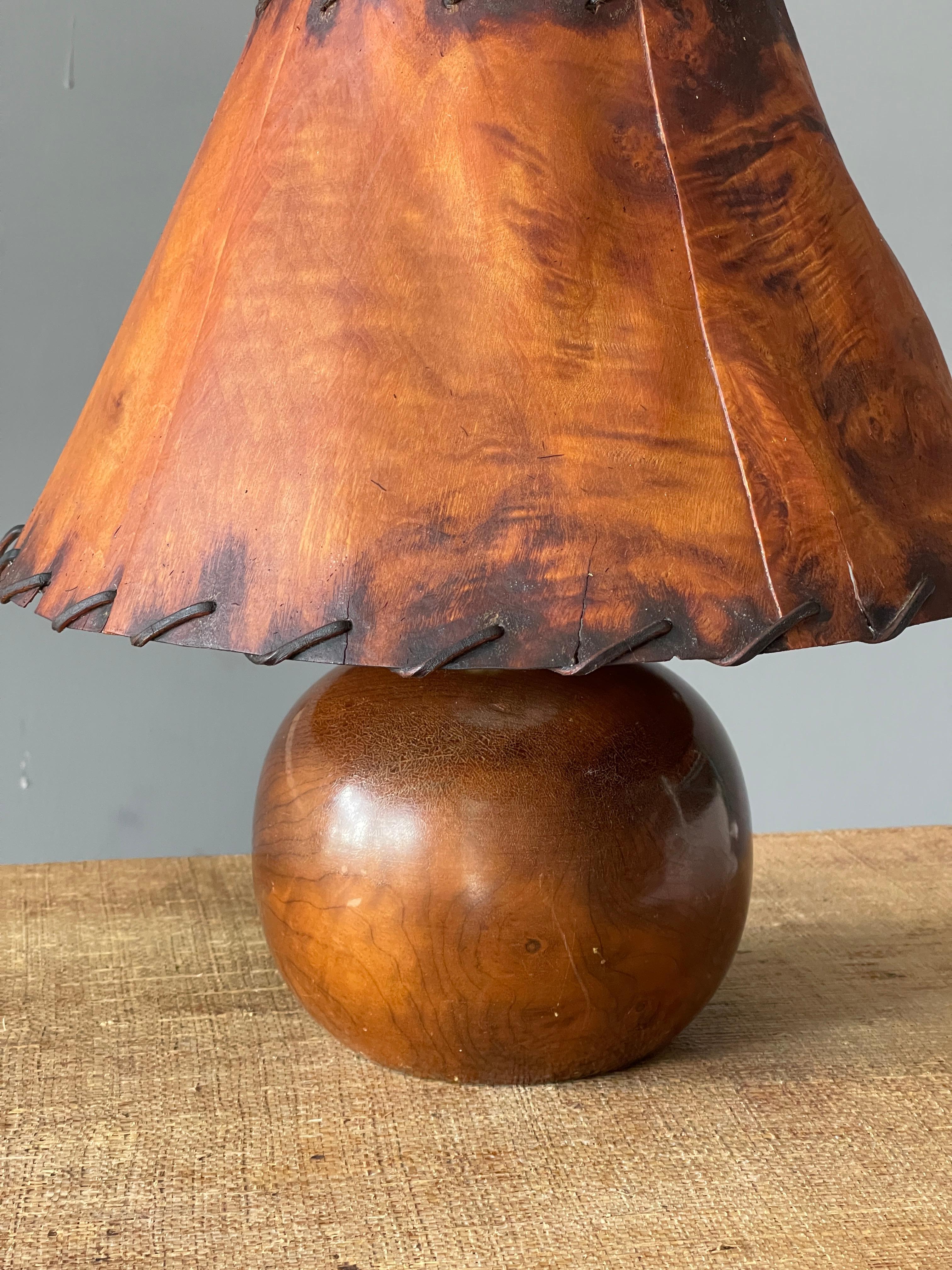 Wood American, Table Lamp, Myrtlewood, Burlwood, America, 1950s