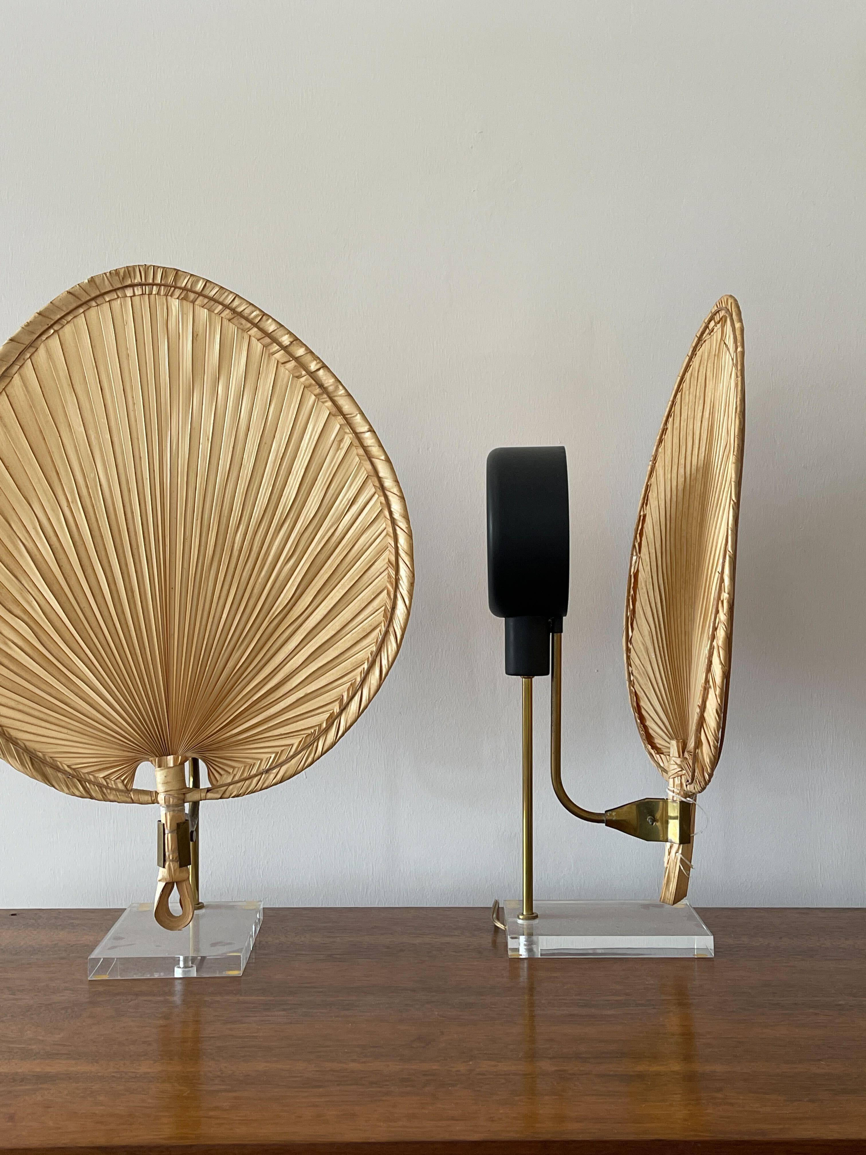 Modern American, Table Lamps, Paper Shade, Acrylic, Brass, Metal, America, 1970s