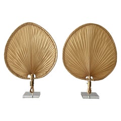 American, Table Lamps, Paper Shade, Acrylic, Brass, Metal, America, 1970s