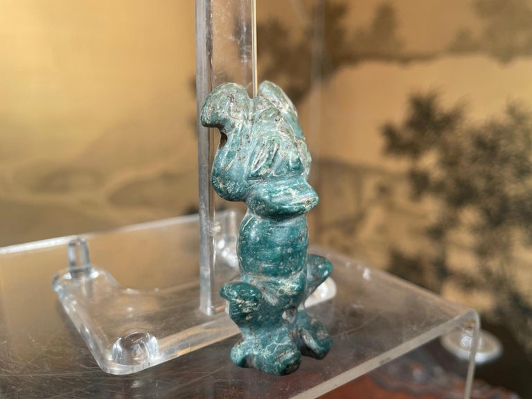 American Taino Encrusted Blue Jade Fertility Figure For Sale at 1stDibs
