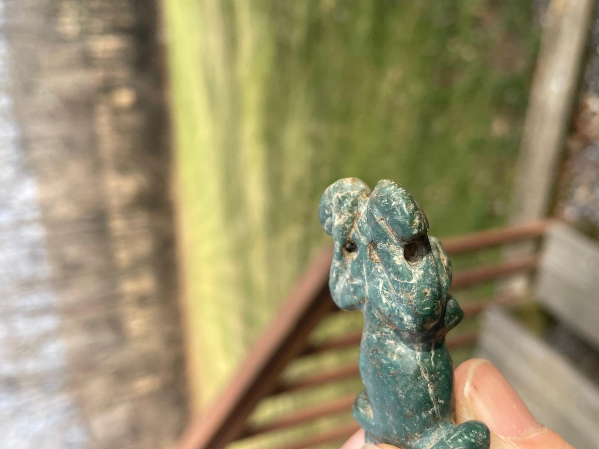 American Taino Encrusted Blue Jade Fertility Figure 3
