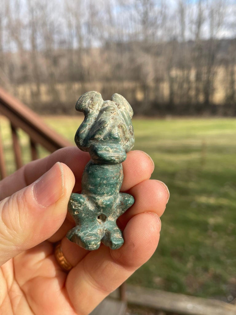 American Taino Encrusted Blue Jade Fertility Figure For Sale at 1stDibs