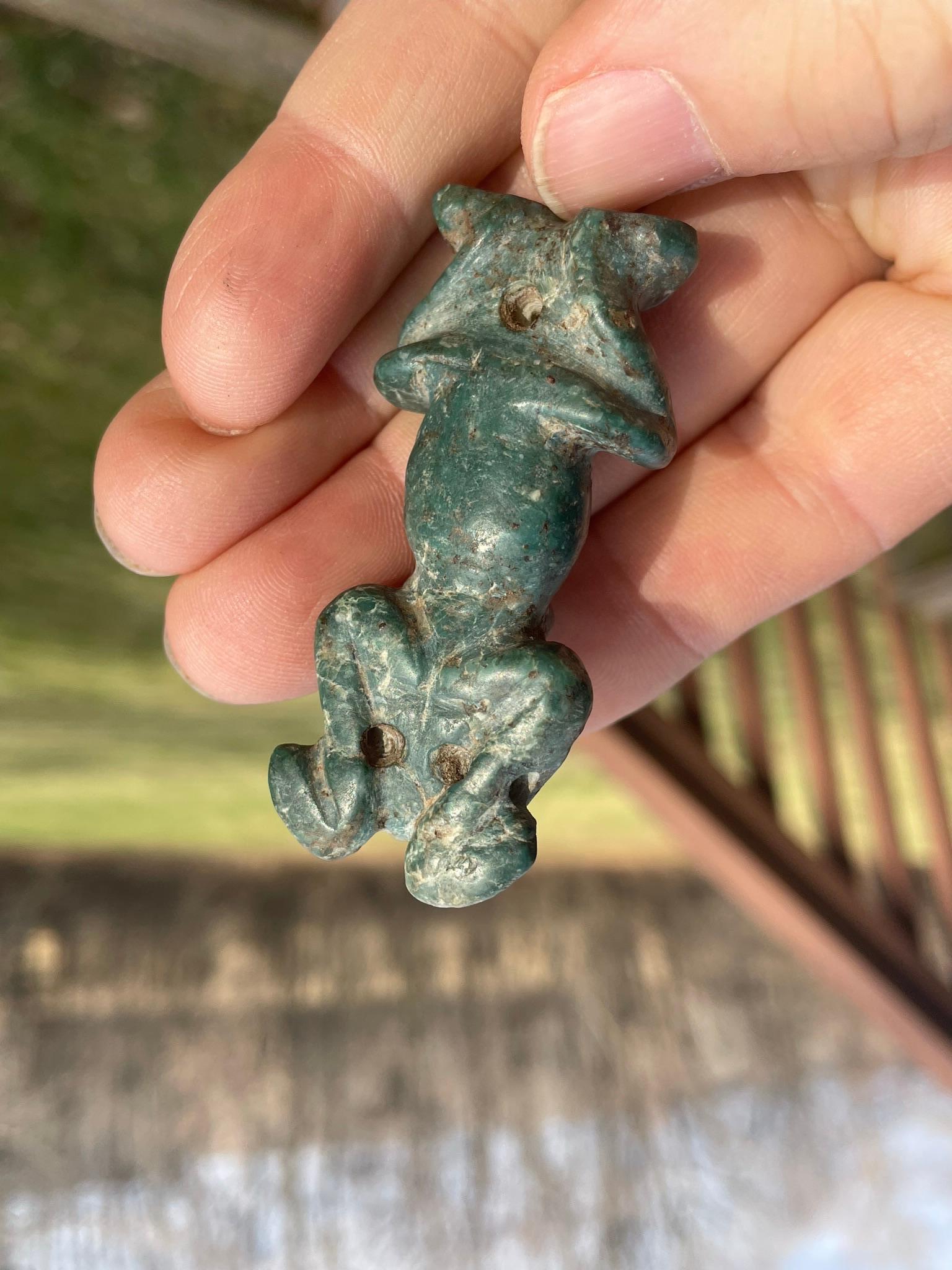 Hand-Carved American Taino Encrusted Blue Jade Fertility Figure
