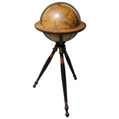 American Terrestrial Globe on Gilt Tripod Stand, Gilman Joslin, Boston C. 1850