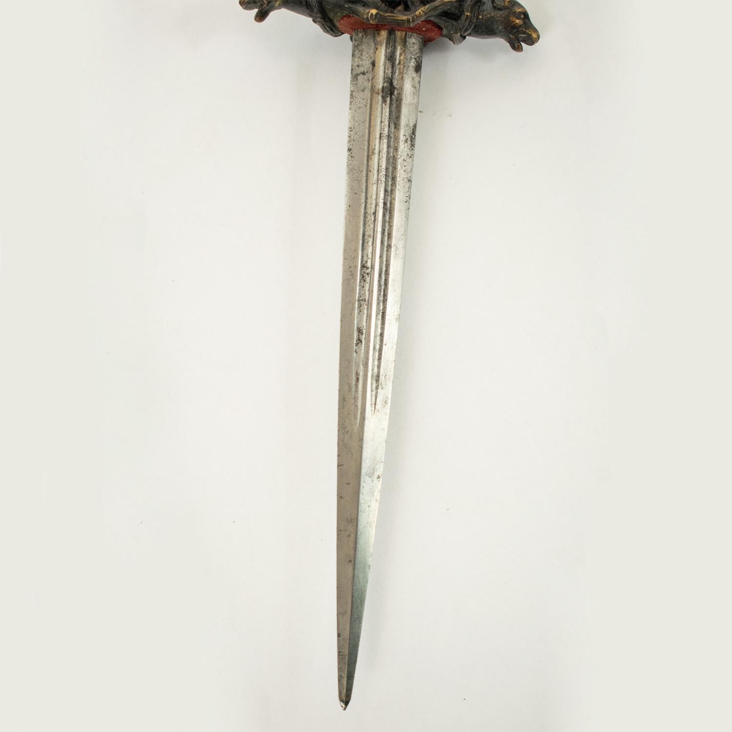 AMERICAN THEMED Romantic Dagger - early to mid 19th century - Spanish For Sale 1