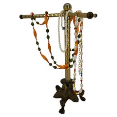 Amerikanischer dreiarmiger Schmuckständer aus Messing und Bronze