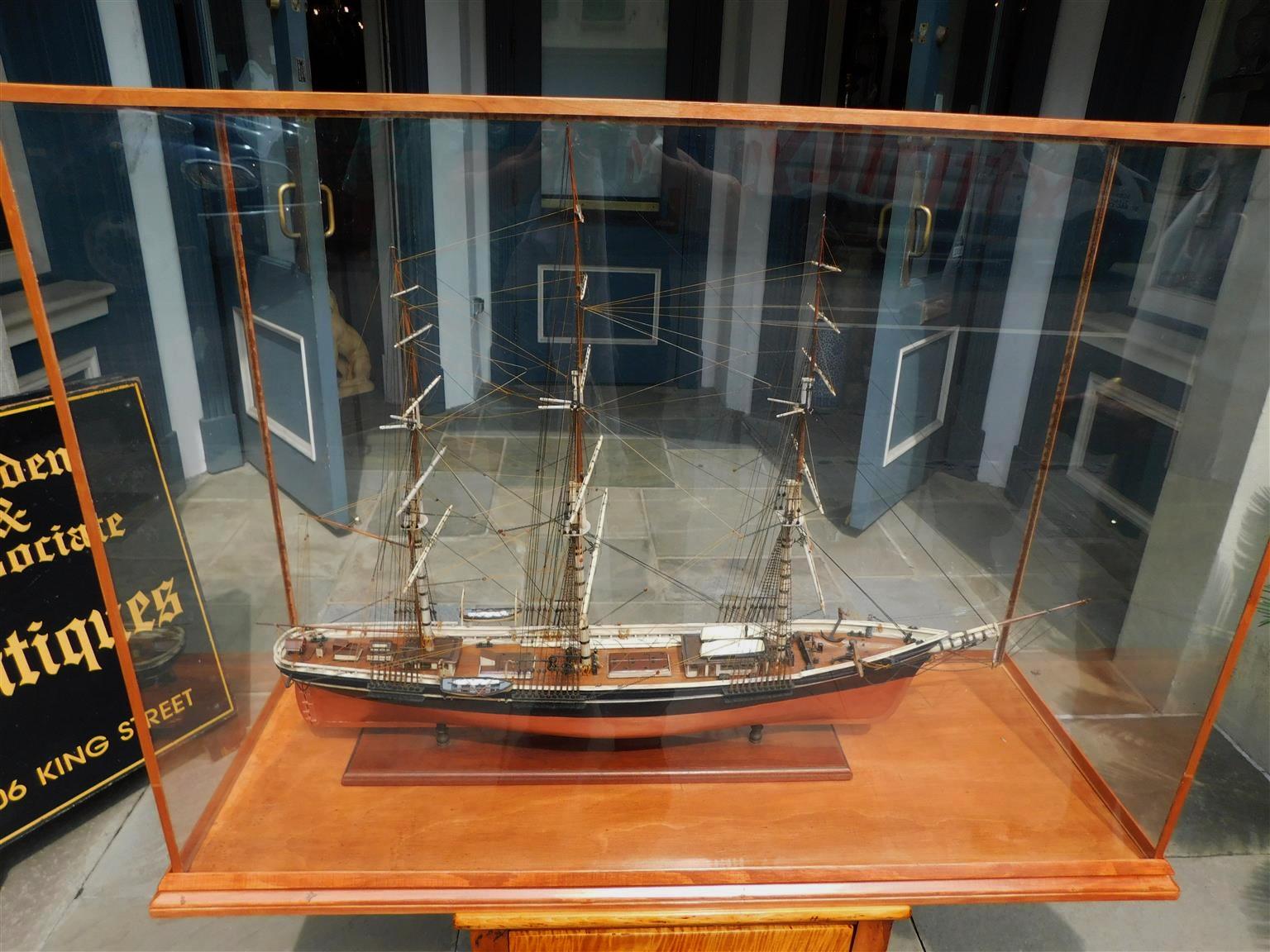 American Three Masted Clipper Ship Model Sovereign of the Seas Under Glass, 20th For Sale 4