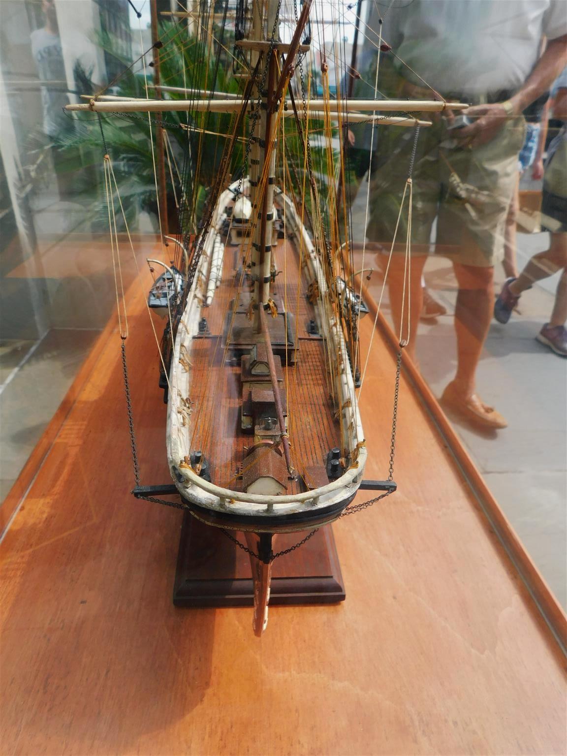 American Three Masted Clipper Ship Model Sovereign of the Seas Under Glass, 20th For Sale 5