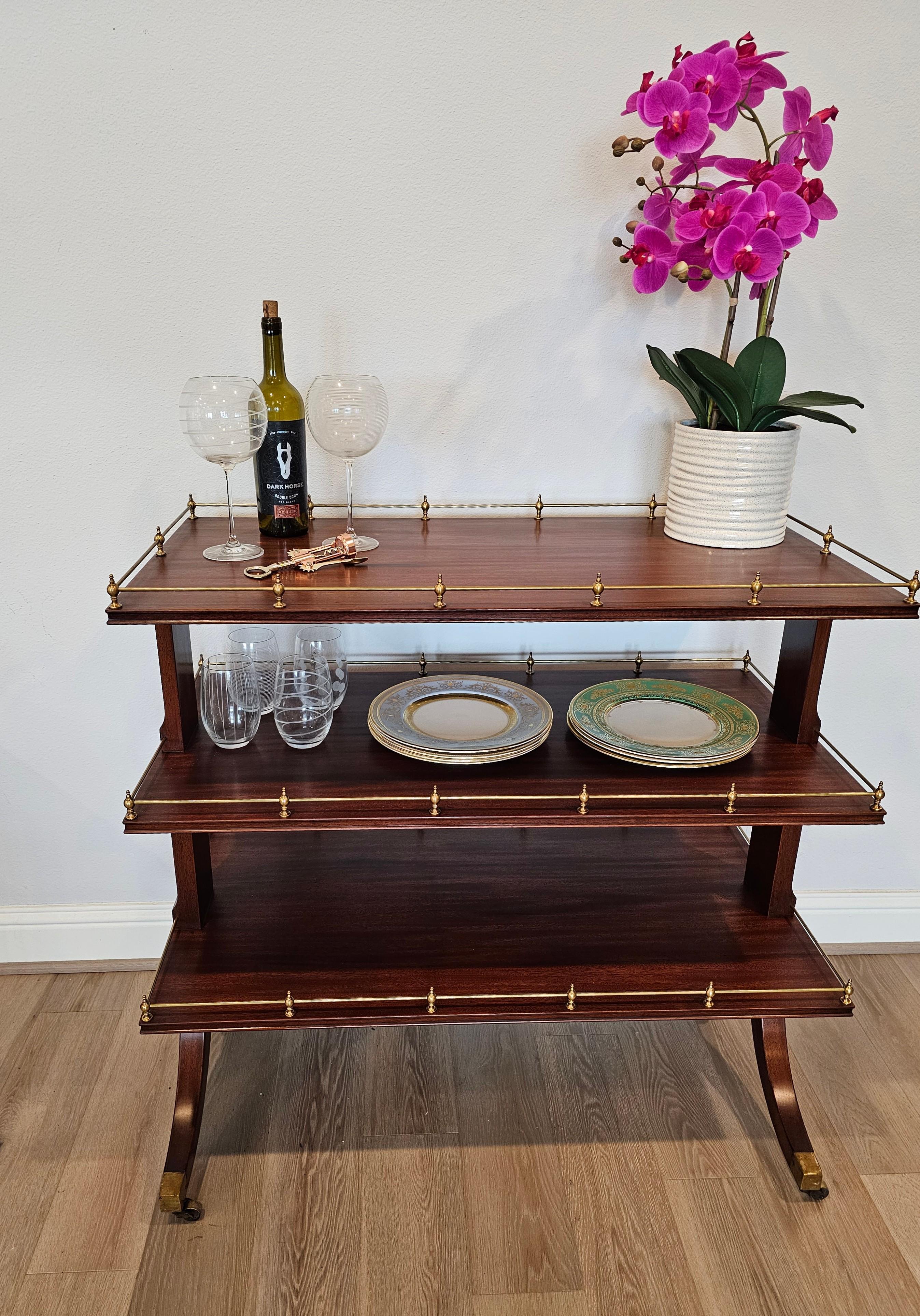 American Tiered Mahogany Drinks Trolley Dessert Server Marlboro Manor by Sacks 11