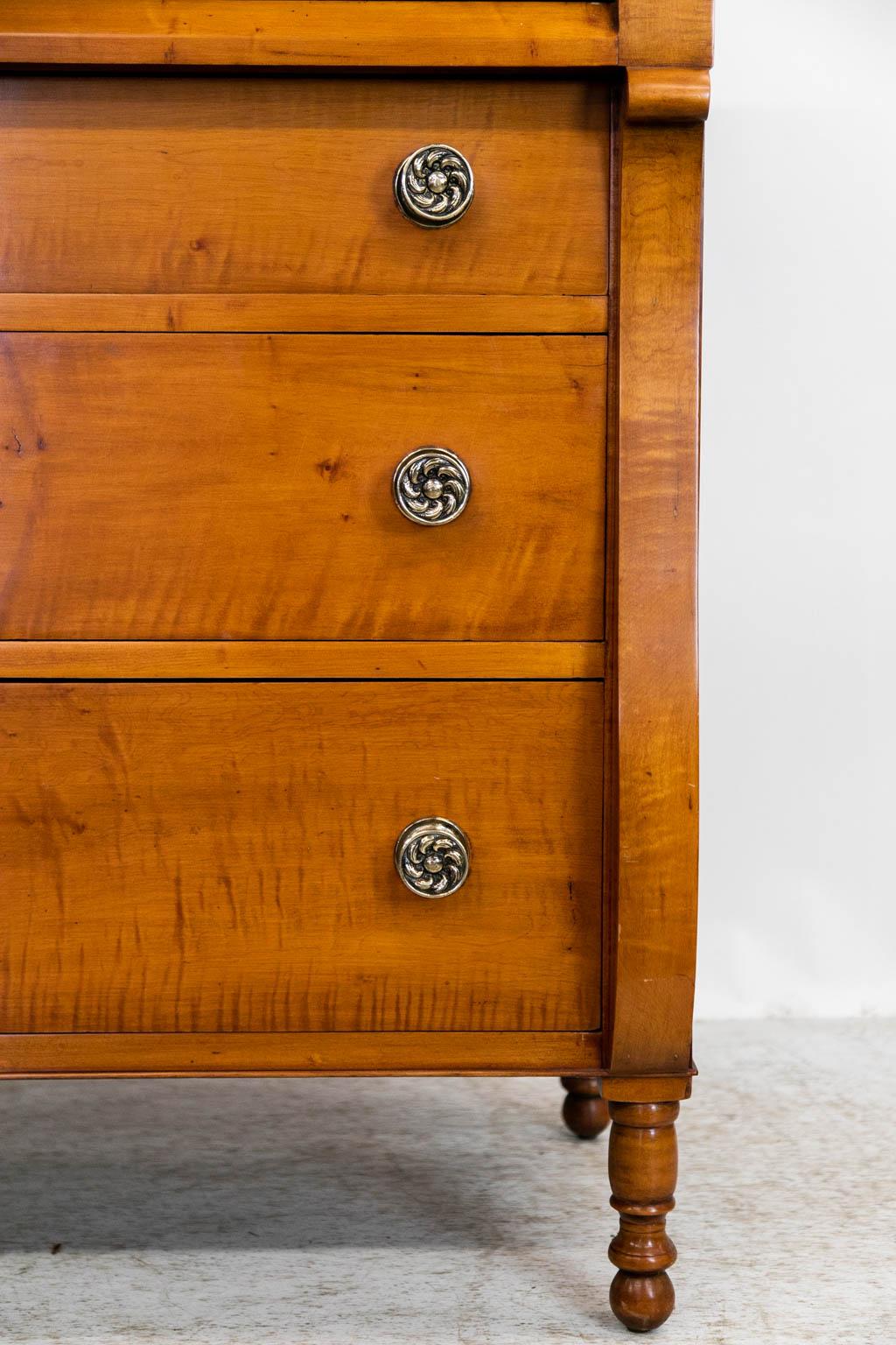 tiger maple chest of drawers