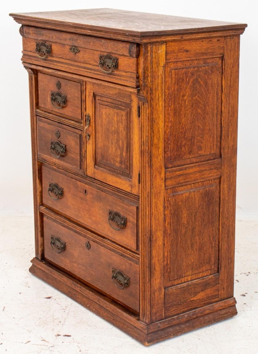 American Tiger Oak Chest of Drawers, circa 1900 2